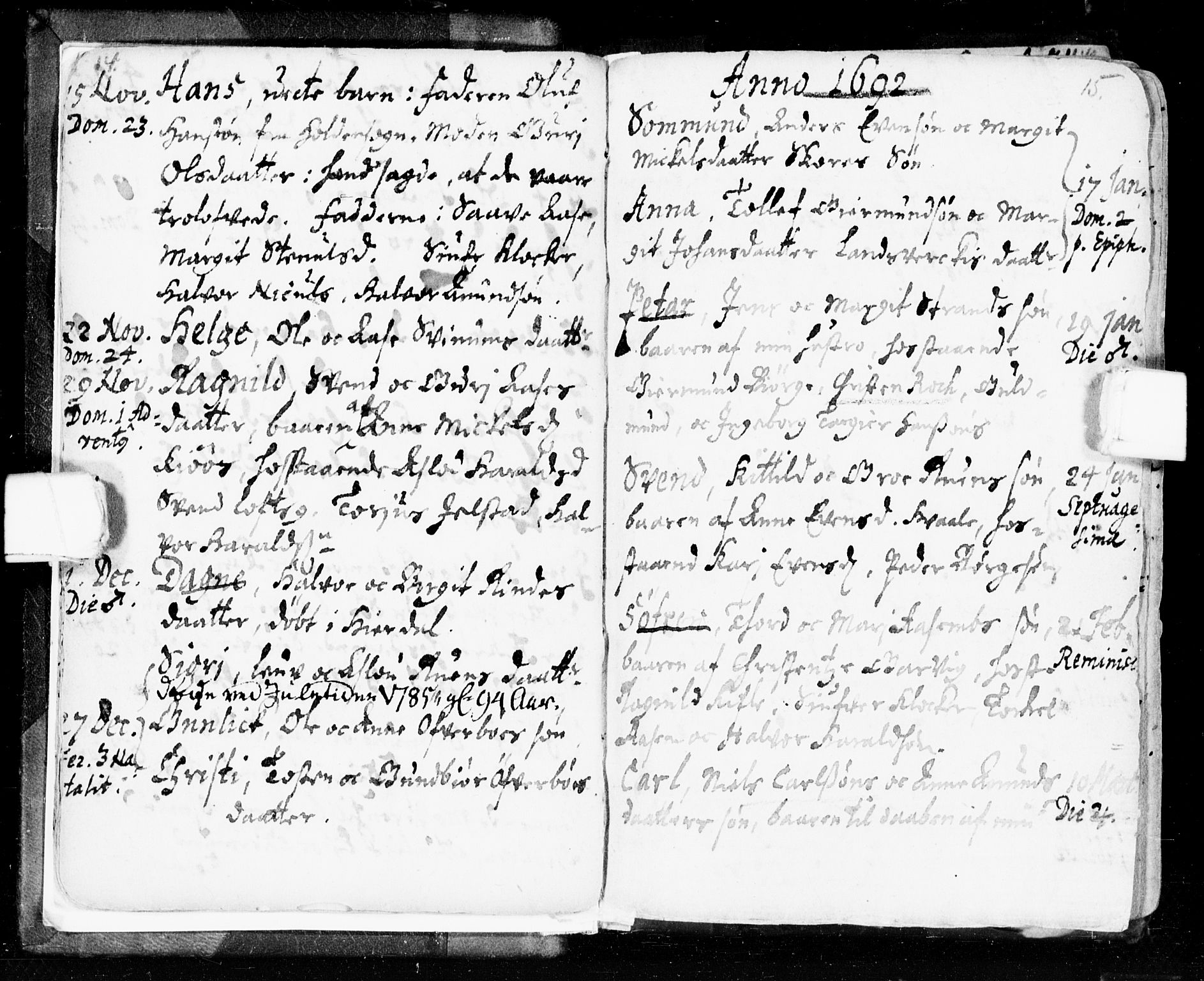 Seljord kirkebøker, AV/SAKO-A-20/F/Fa/L0002: Parish register (official) no. I 2, 1689-1713, p. 14-15