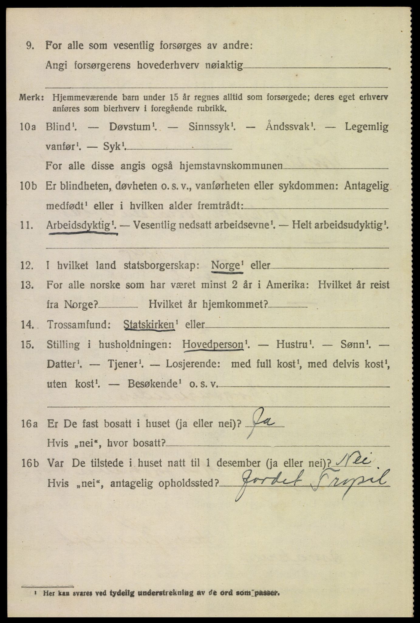 SAH, 1920 census for Trysil, 1920, p. 7632