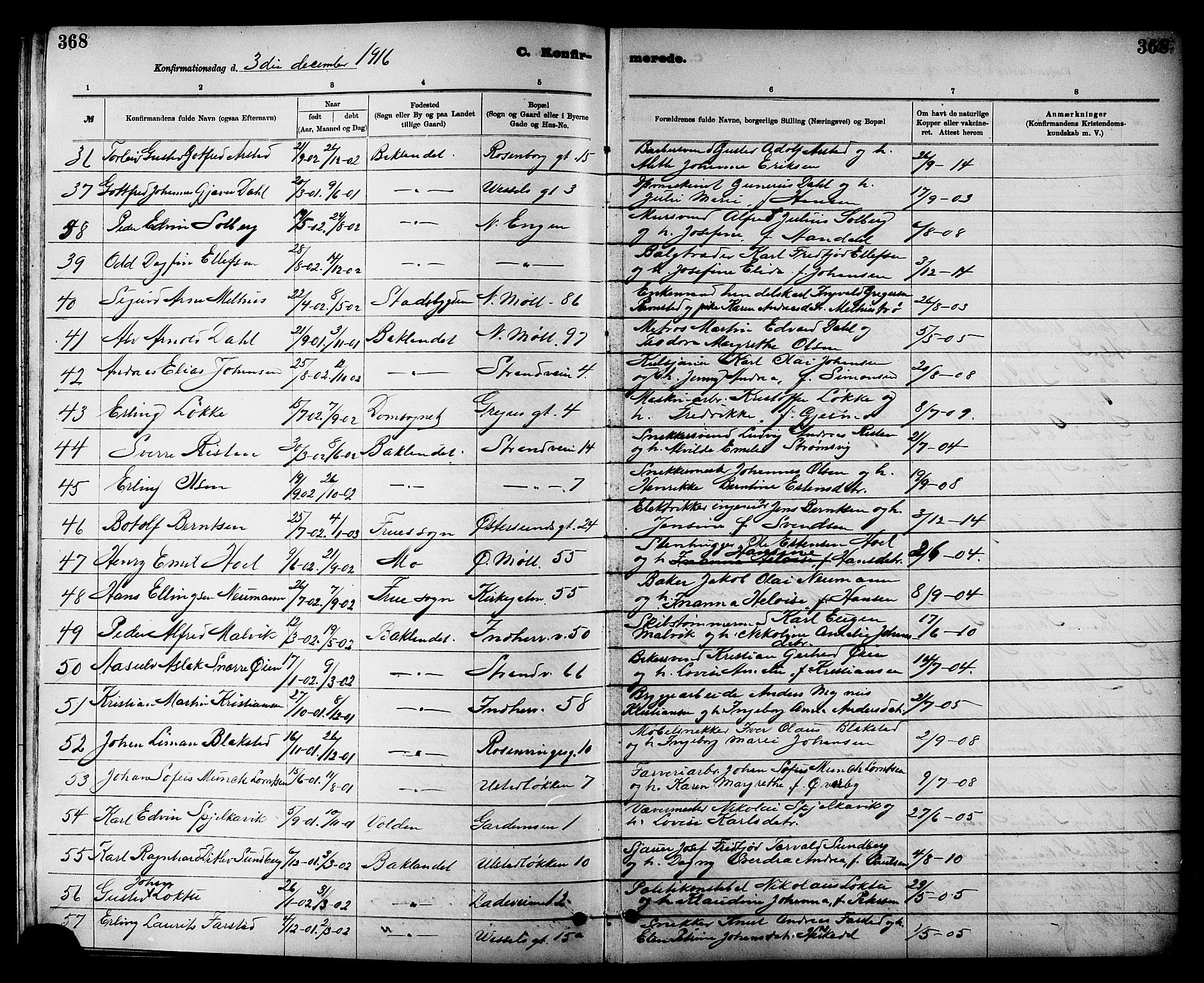 Ministerialprotokoller, klokkerbøker og fødselsregistre - Sør-Trøndelag, SAT/A-1456/605/L0254: Parish register (copy) no. 605C01, 1908-1916, p. 368