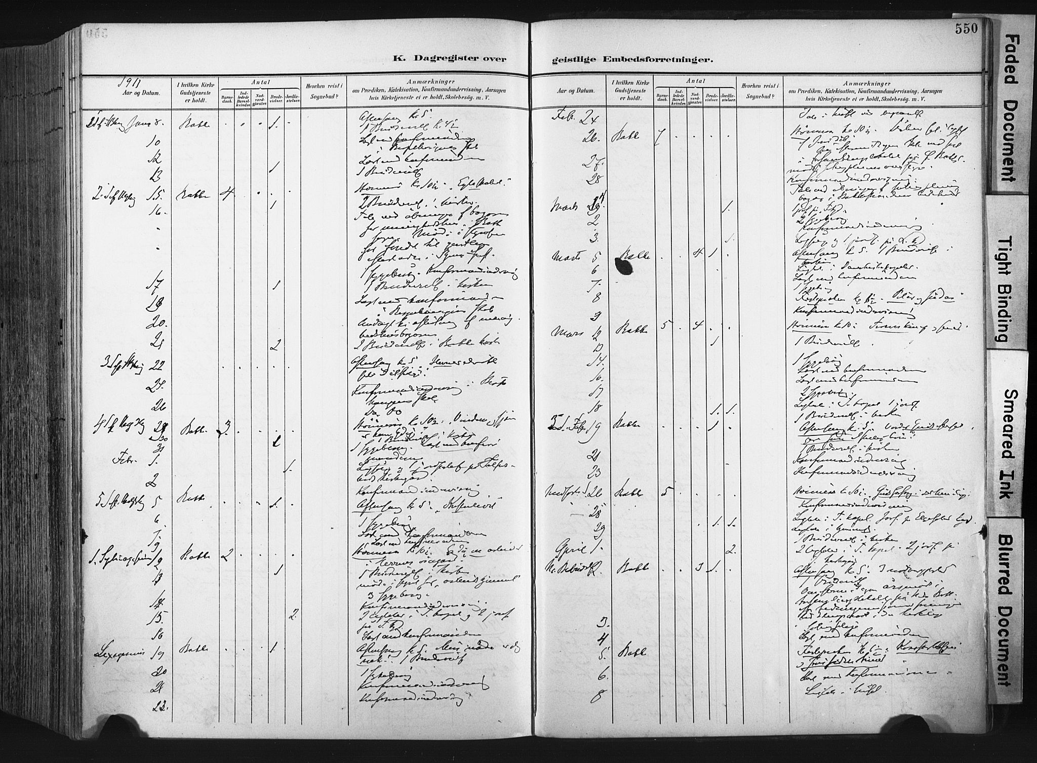 Ministerialprotokoller, klokkerbøker og fødselsregistre - Sør-Trøndelag, SAT/A-1456/604/L0201: Parish register (official) no. 604A21, 1901-1911, p. 550