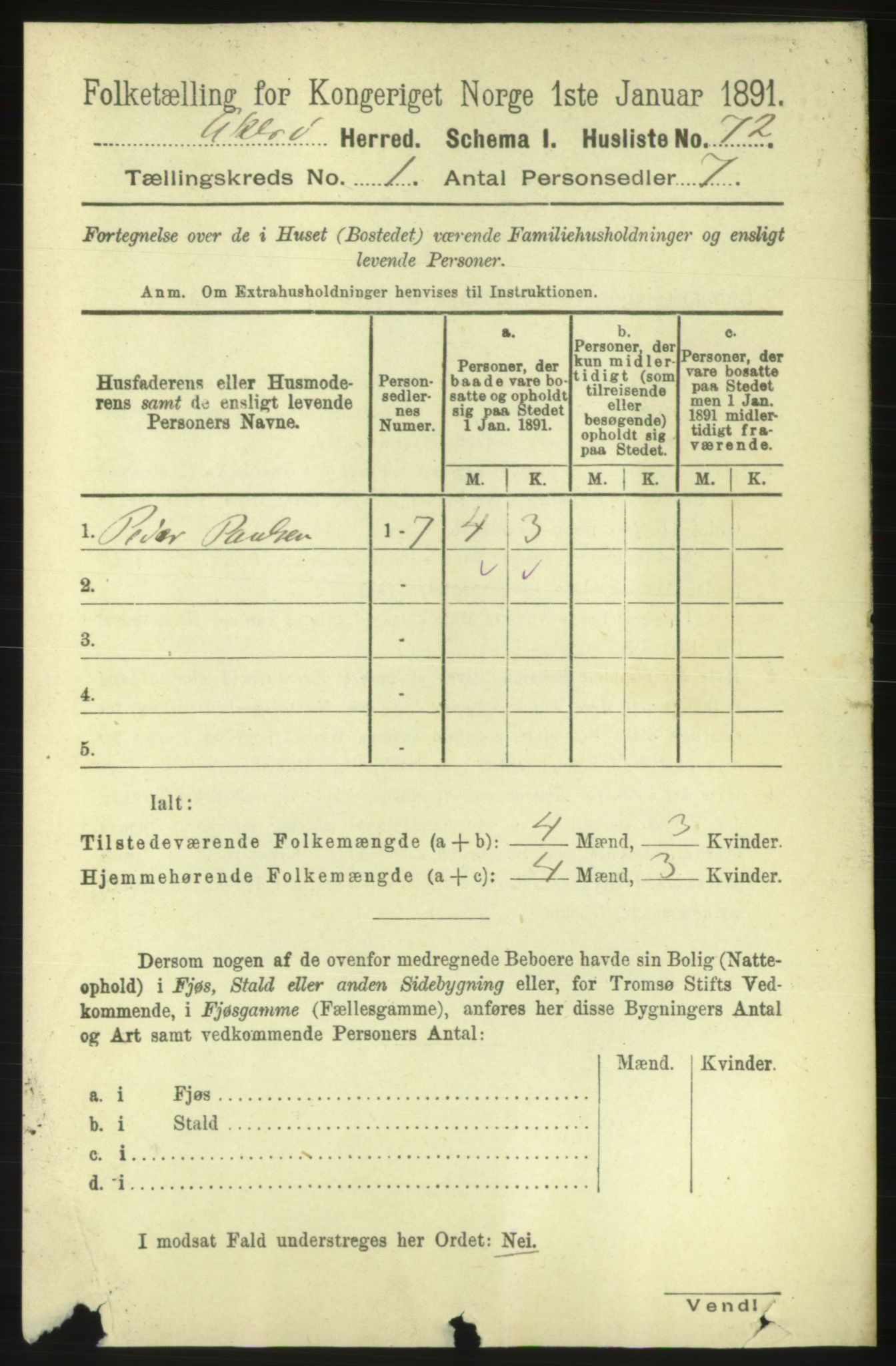 RA, 1891 census for 1545 Aukra, 1891, p. 93