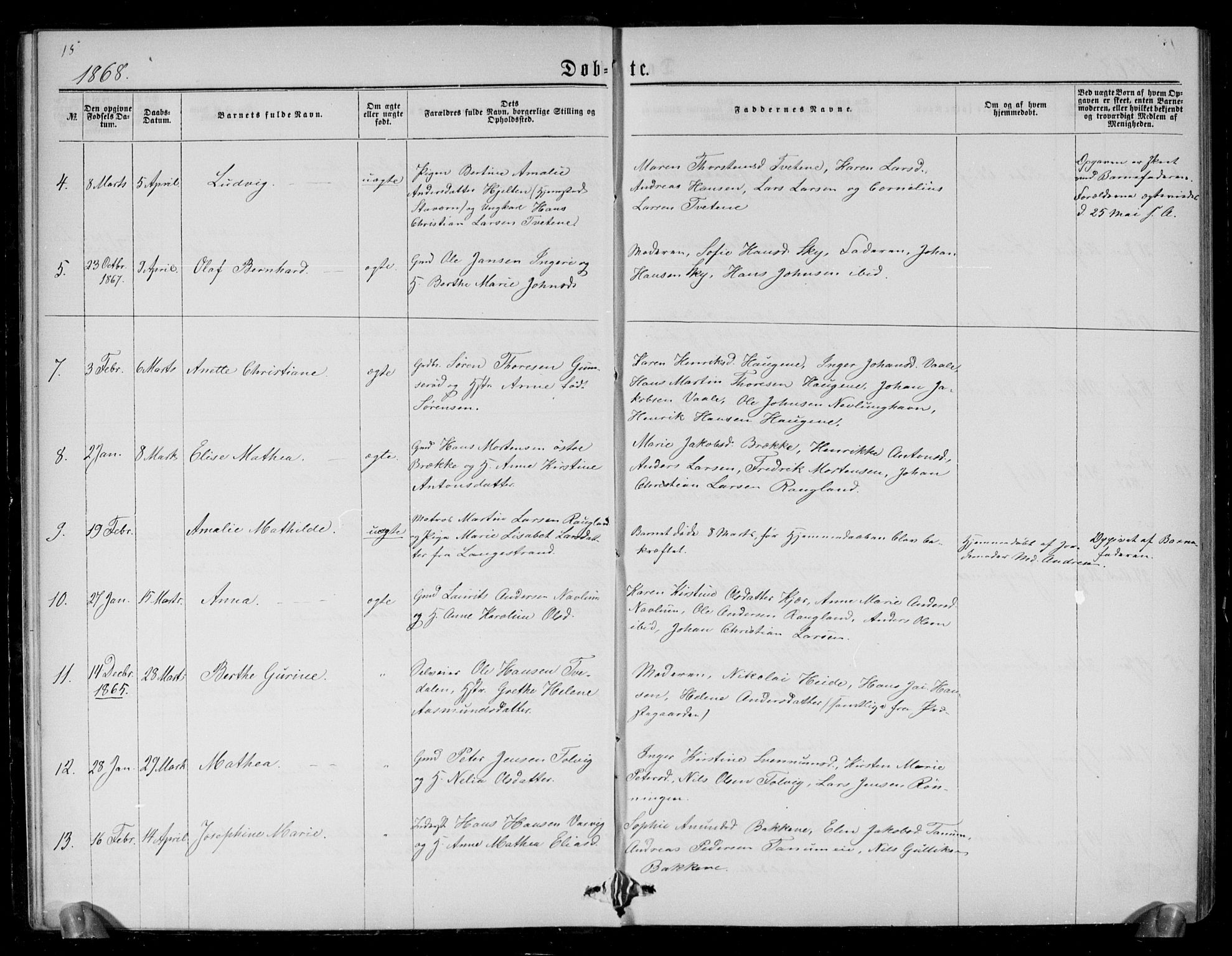 Brunlanes kirkebøker, AV/SAKO-A-342/G/Ga/L0002: Parish register (copy) no. I 2, 1866-1876, p. 15