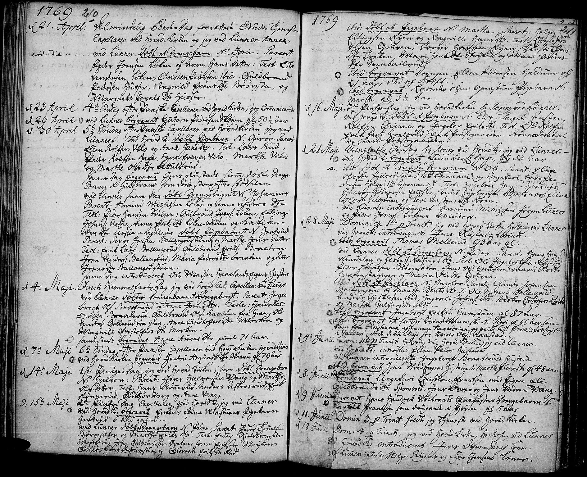 Jevnaker prestekontor, AV/SAH-PREST-116/H/Ha/Haa/L0003: Parish register (official) no. 3, 1752-1799, p. 210-211