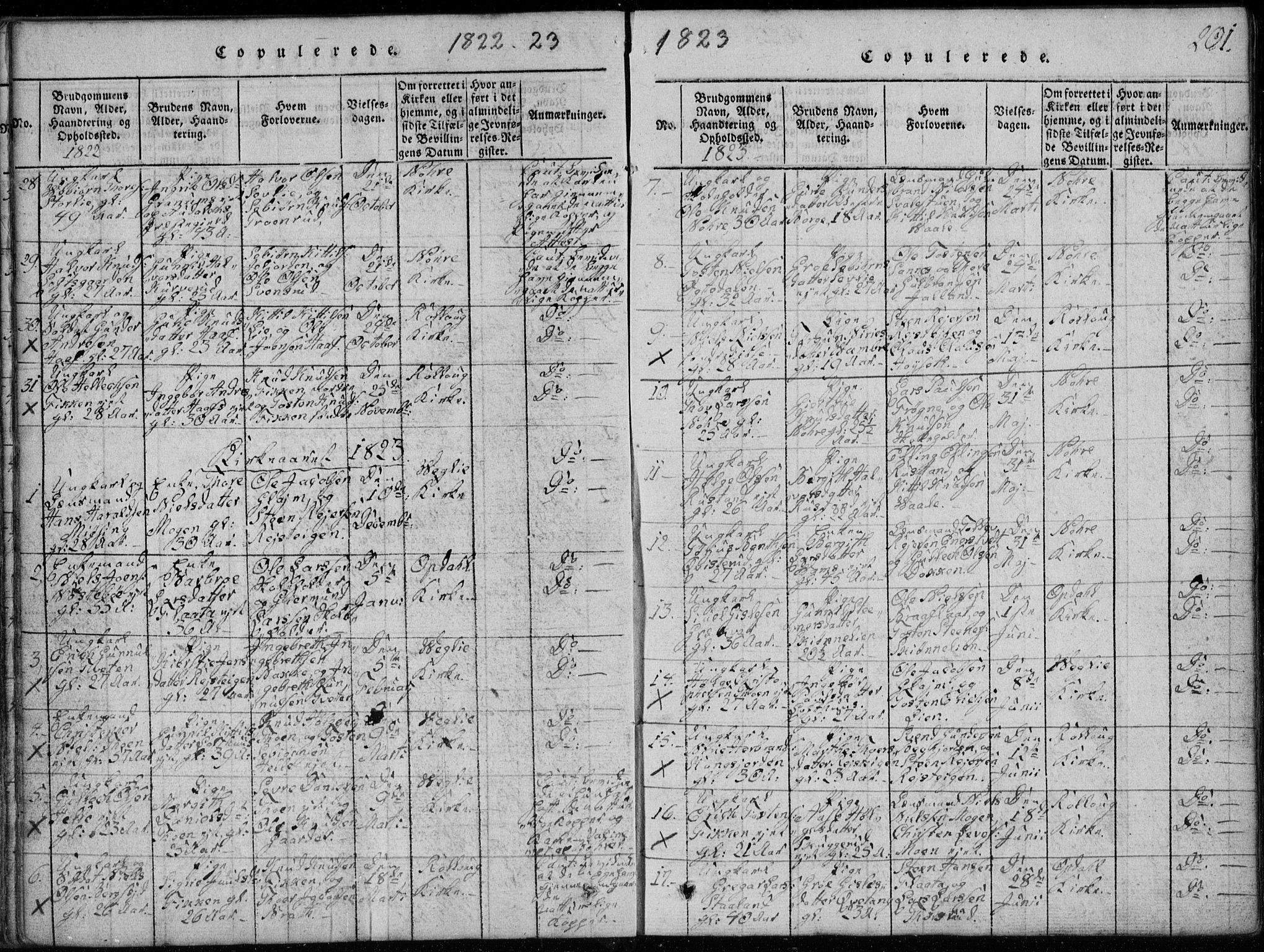 Rollag kirkebøker, AV/SAKO-A-240/G/Ga/L0001: Parish register (copy) no. I 1, 1814-1831, p. 201