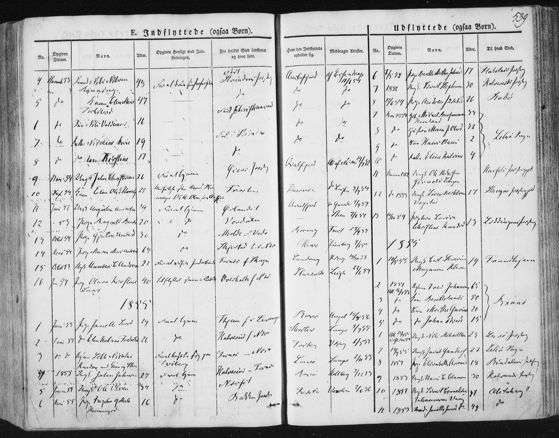 Ministerialprotokoller, klokkerbøker og fødselsregistre - Nord-Trøndelag, SAT/A-1458/784/L0669: Parish register (official) no. 784A04, 1829-1859, p. 539