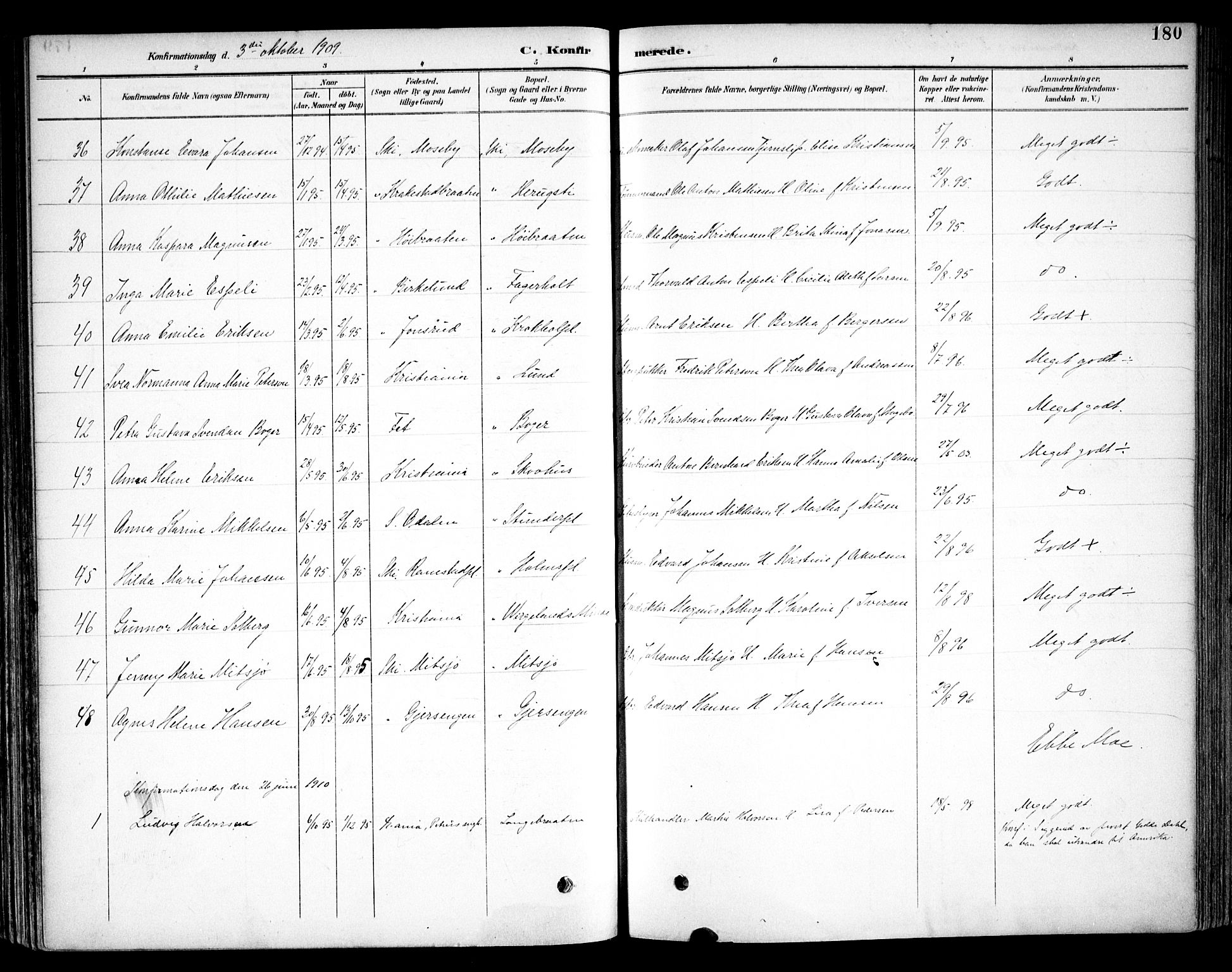 Kråkstad prestekontor Kirkebøker, SAO/A-10125a/F/Fb/L0002: Parish register (official) no. II 2, 1893-1917, p. 180