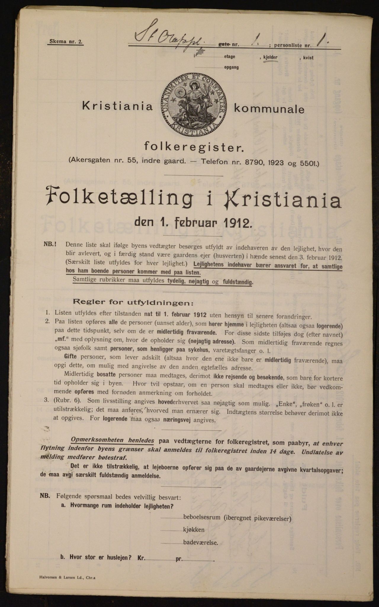 OBA, Municipal Census 1912 for Kristiania, 1912, p. 88615