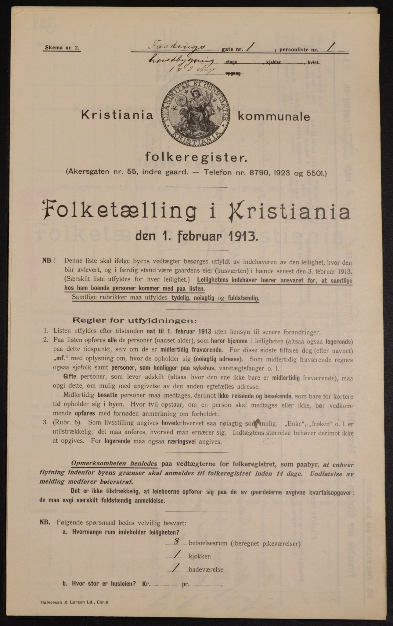 OBA, Municipal Census 1913 for Kristiania, 1913, p. 23756