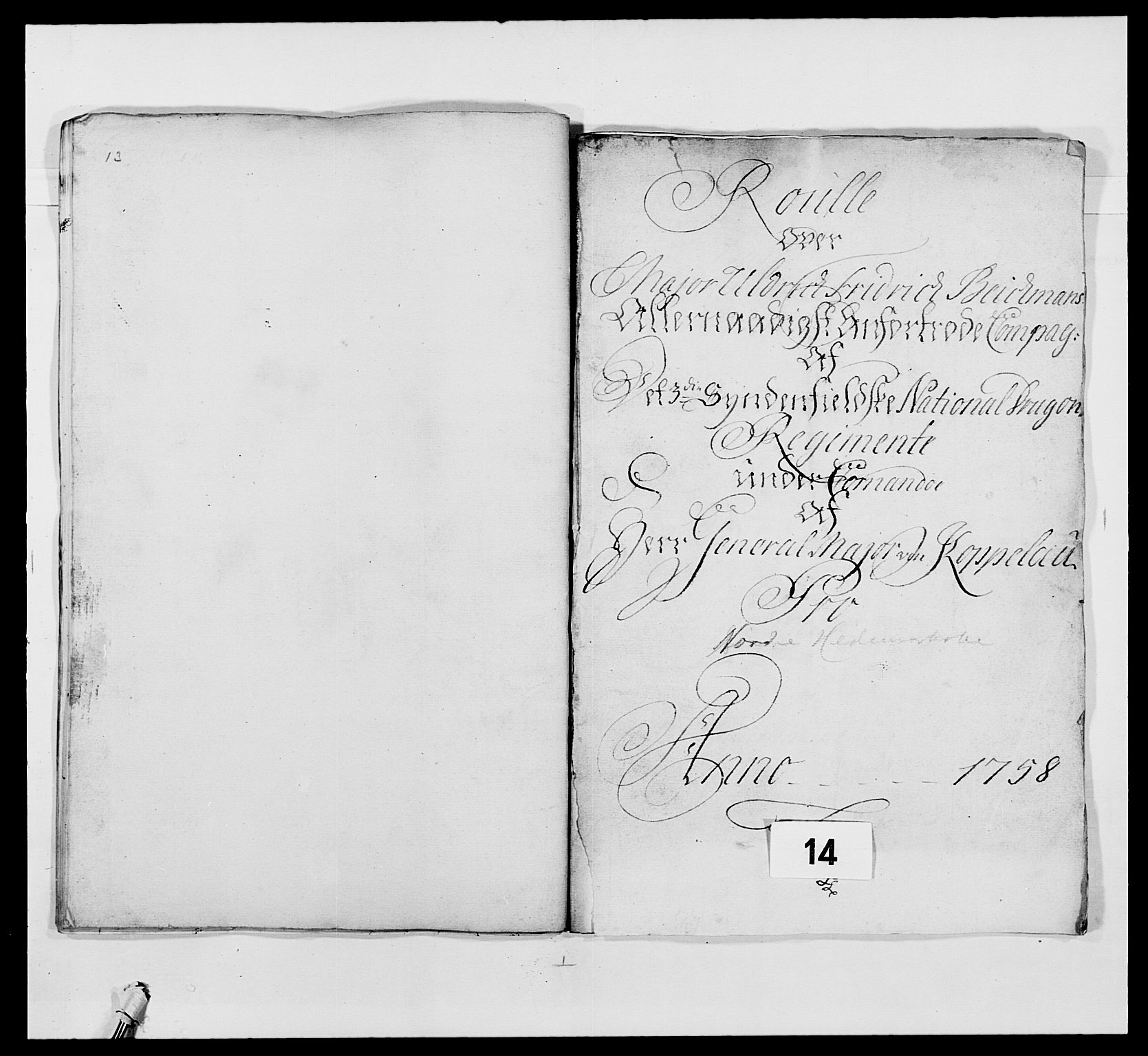 Kommanderende general (KG I) med Det norske krigsdirektorium, AV/RA-EA-5419/E/Ea/L0479: 3. Sønnafjelske dragonregiment, 1756-1760, p. 260