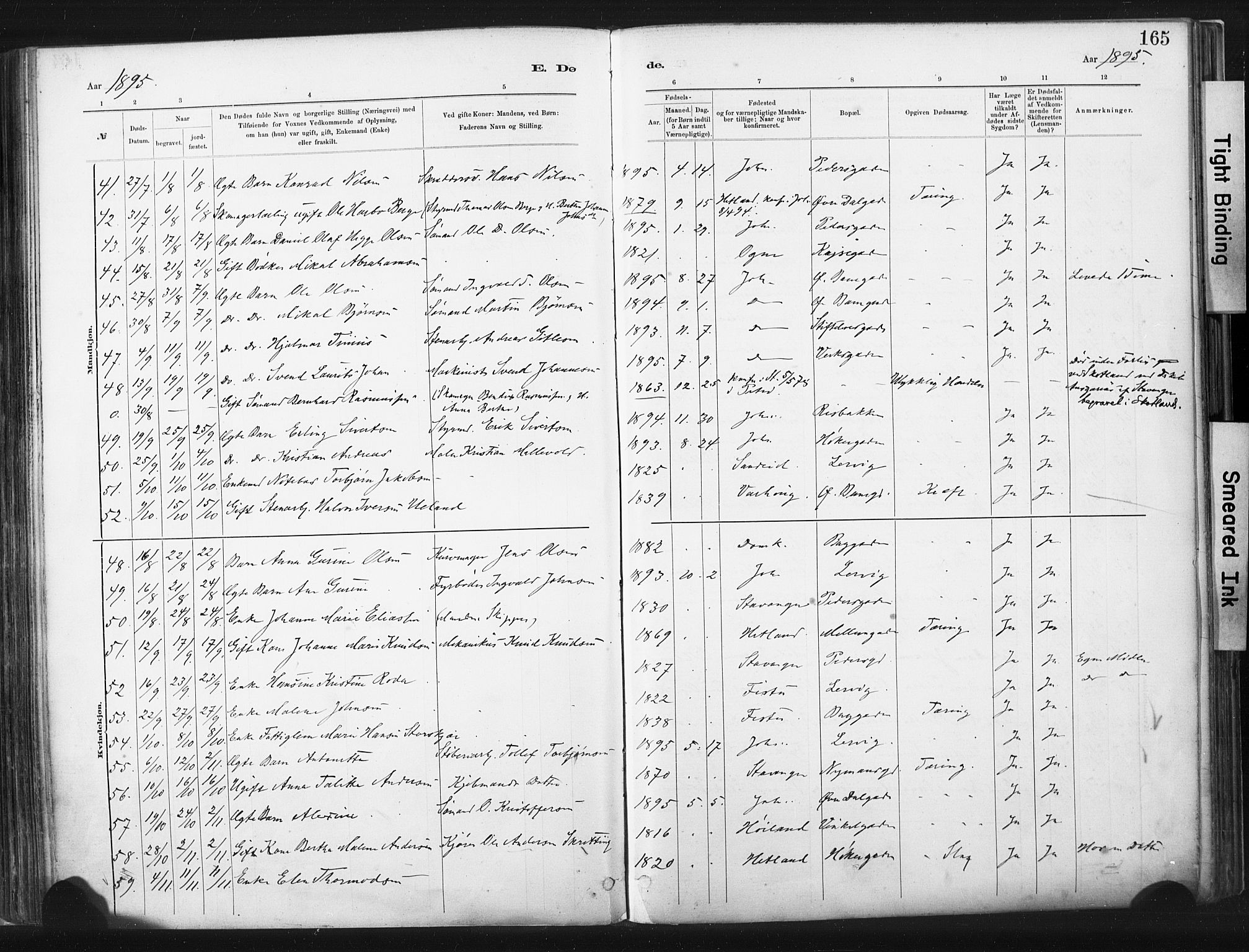 St. Johannes sokneprestkontor, AV/SAST-A-101814/001/30/30BA/L0003: Parish register (official) no. A 3, 1885-1910, p. 165