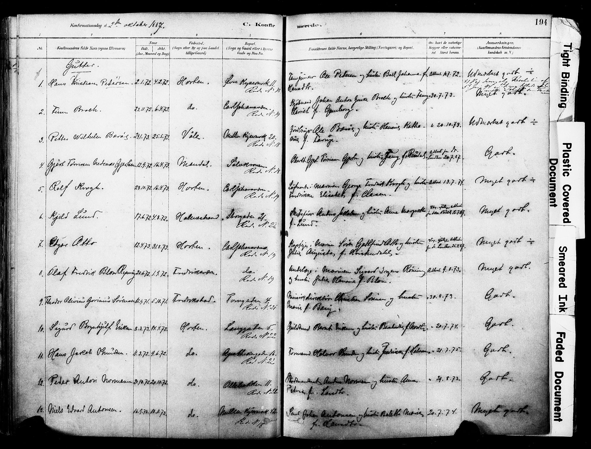 Horten kirkebøker, AV/SAKO-A-348/F/Fa/L0003: Parish register (official) no. 3, 1878-1887, p. 194