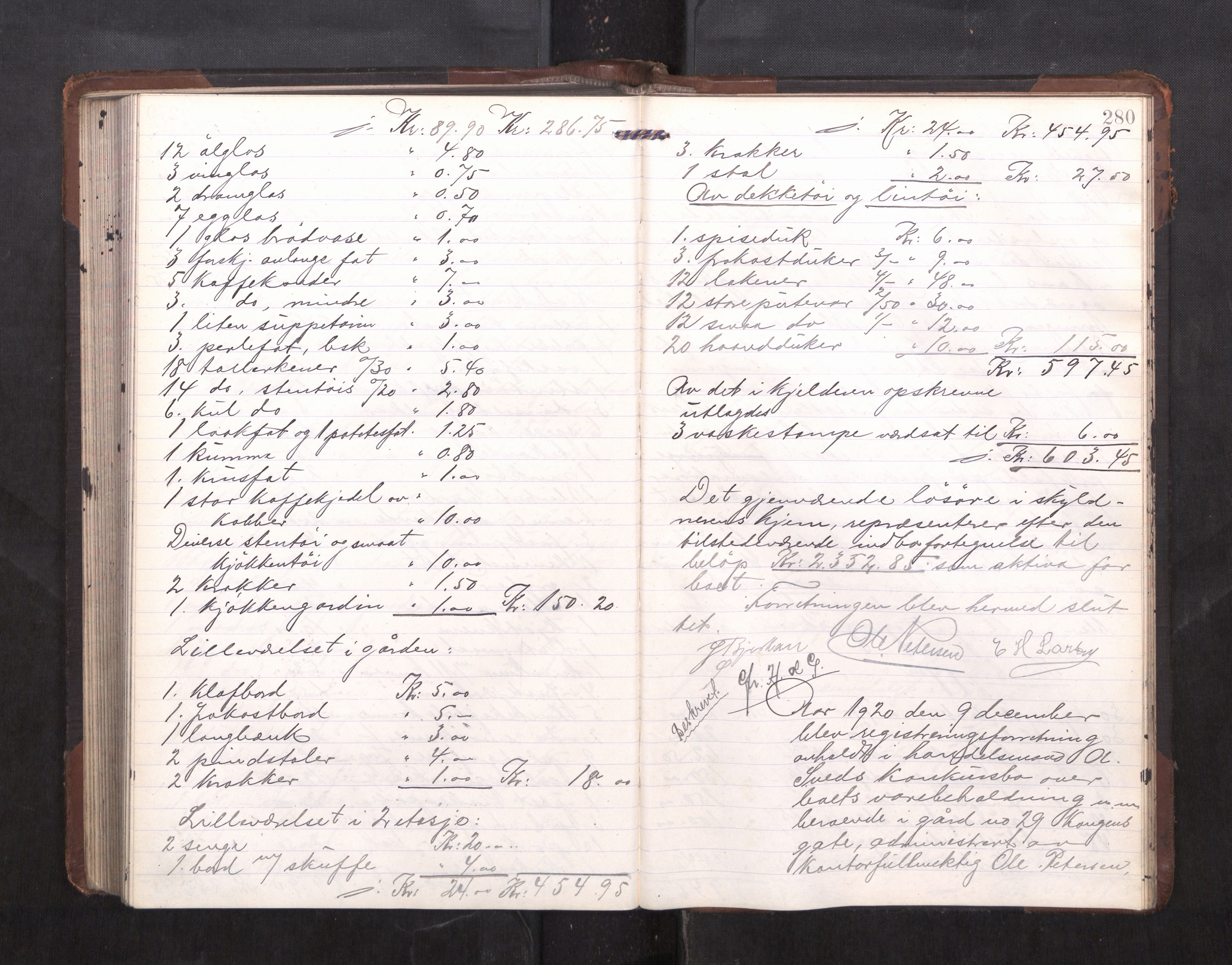 Trondheim byfogd, AV/SAT-A-0003/1/3/3C/L0037: Skifteregistreringsprotokoll - 28/5-8/3. (u/ register), 1918-1921, p. 280