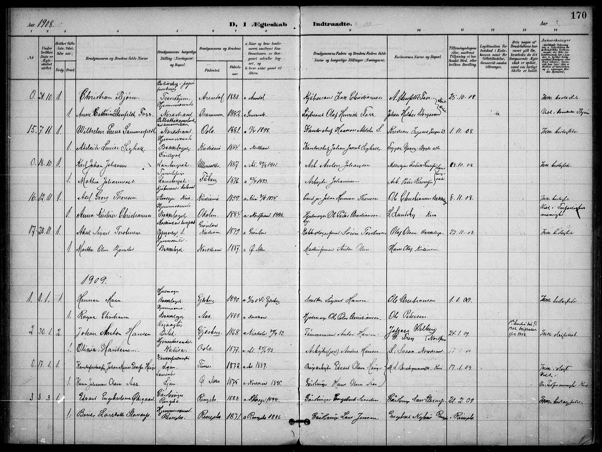 Nordstrand prestekontor Kirkebøker, SAO/A-10362a/F/Fa/L0001: Parish register (official) no. I 1, 1900-1914, p. 170
