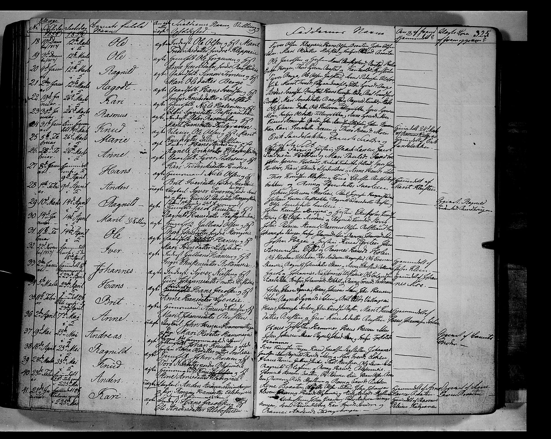 Vågå prestekontor, SAH/PREST-076/H/Ha/Haa/L0005: Parish register (official) no. 5 /1, 1842-1856, p. 325