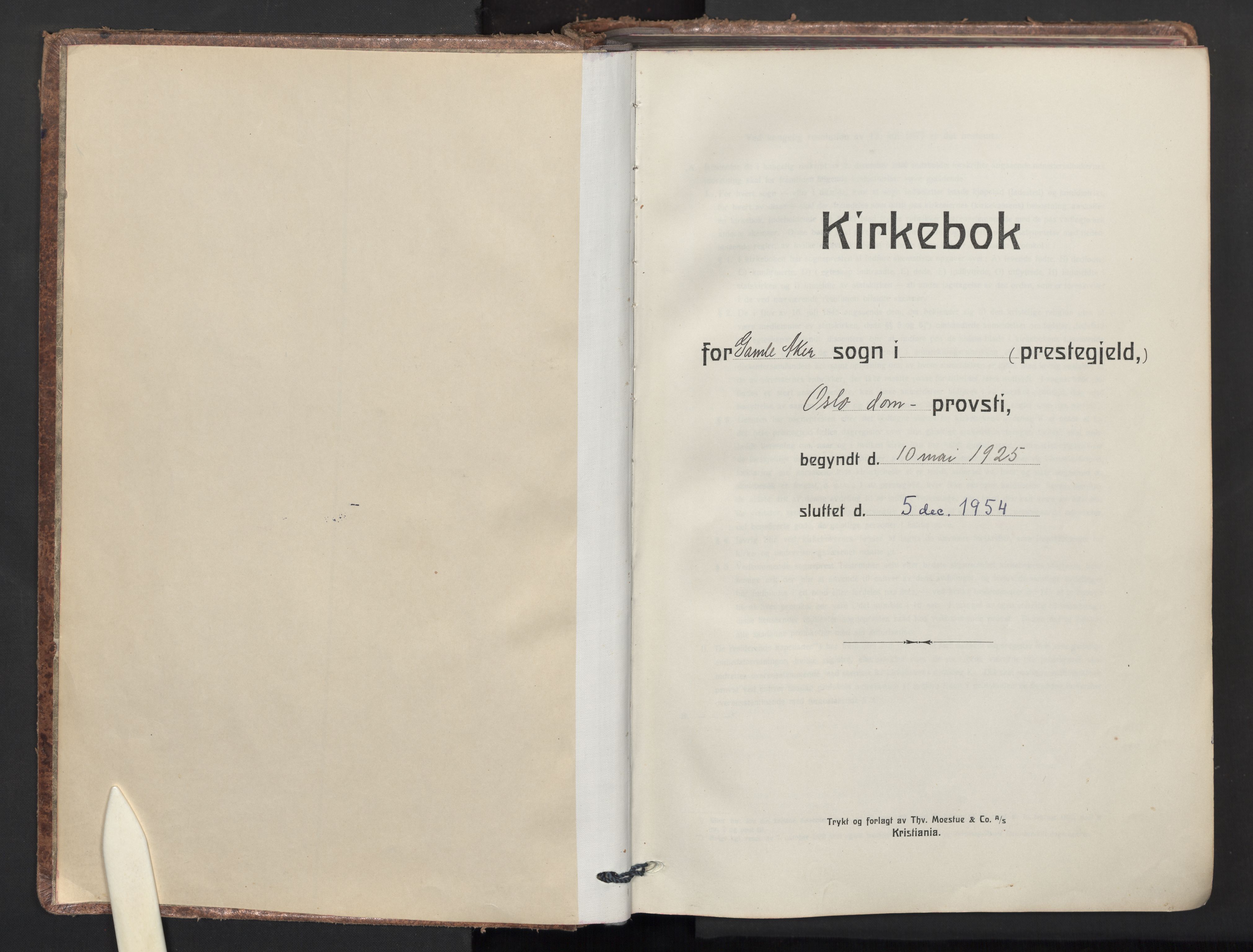 Gamle Aker prestekontor Kirkebøker, SAO/A-10617a/F/L0019: Parish register (official) no. 19, 1925-1954