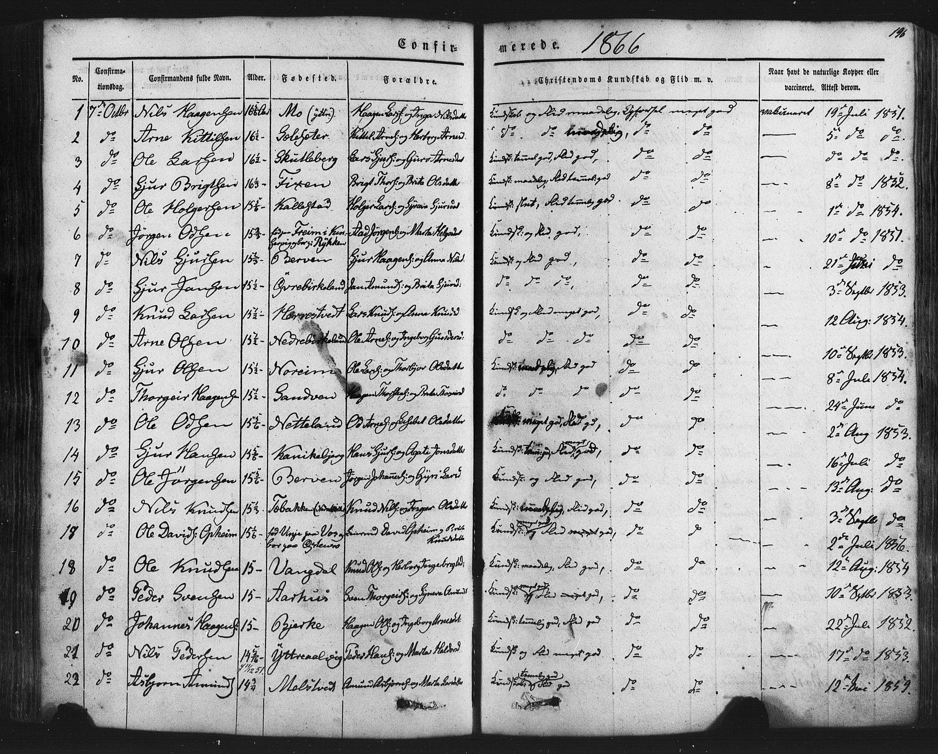 Kvam sokneprestembete, AV/SAB-A-76201/H/Haa: Parish register (official) no. A 9, 1864-1879, p. 196