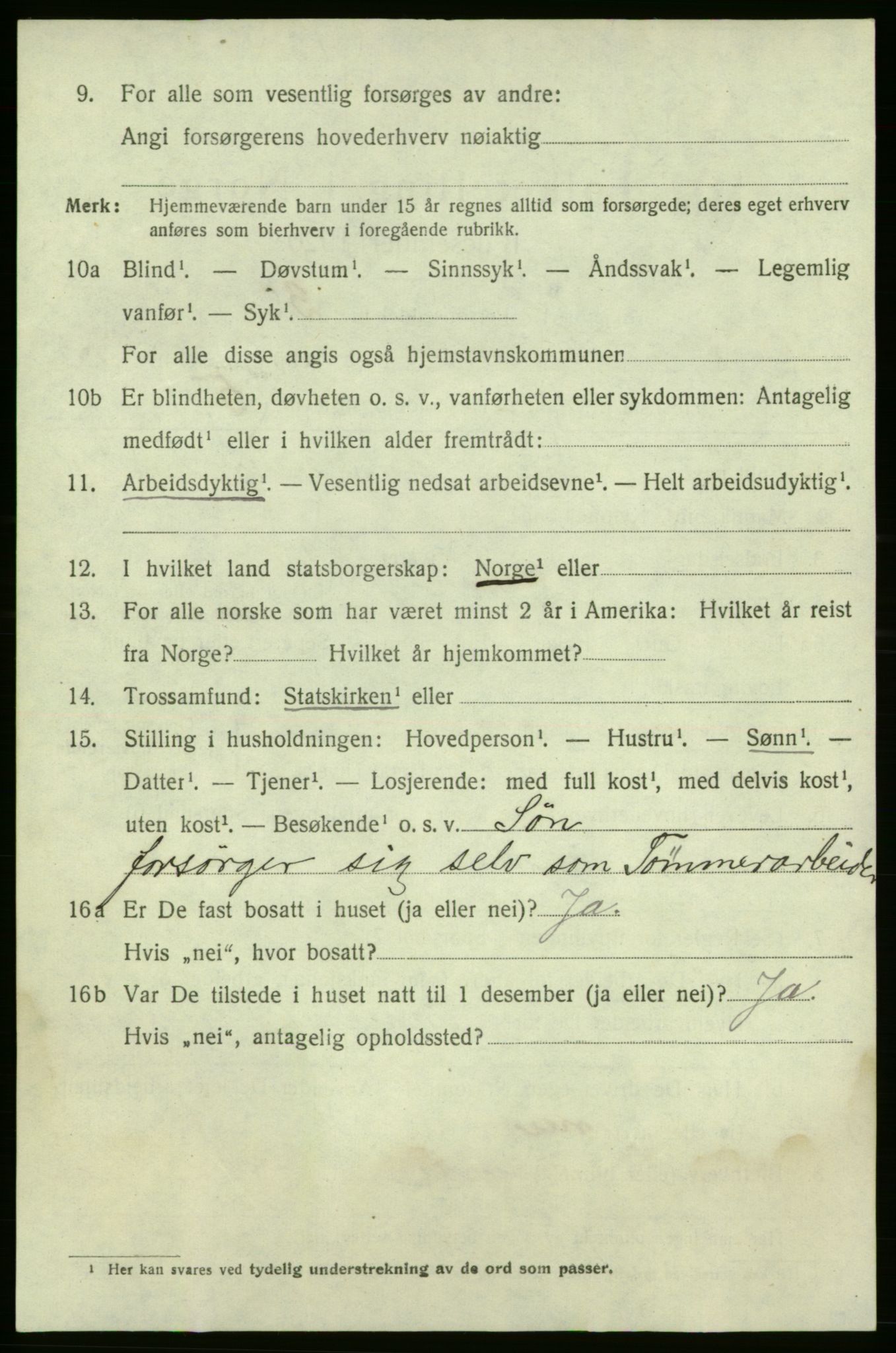 SAO, 1920 census for Fredrikshald, 1920, p. 14081