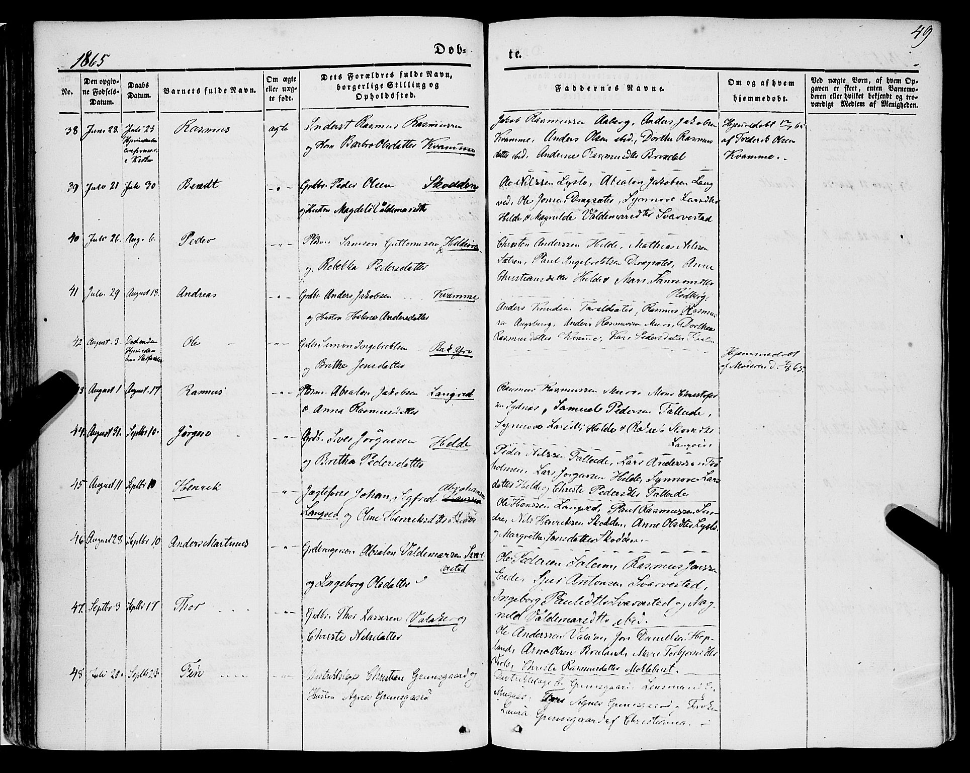 Innvik sokneprestembete, AV/SAB-A-80501: Parish register (official) no. A 5, 1847-1865, p. 49