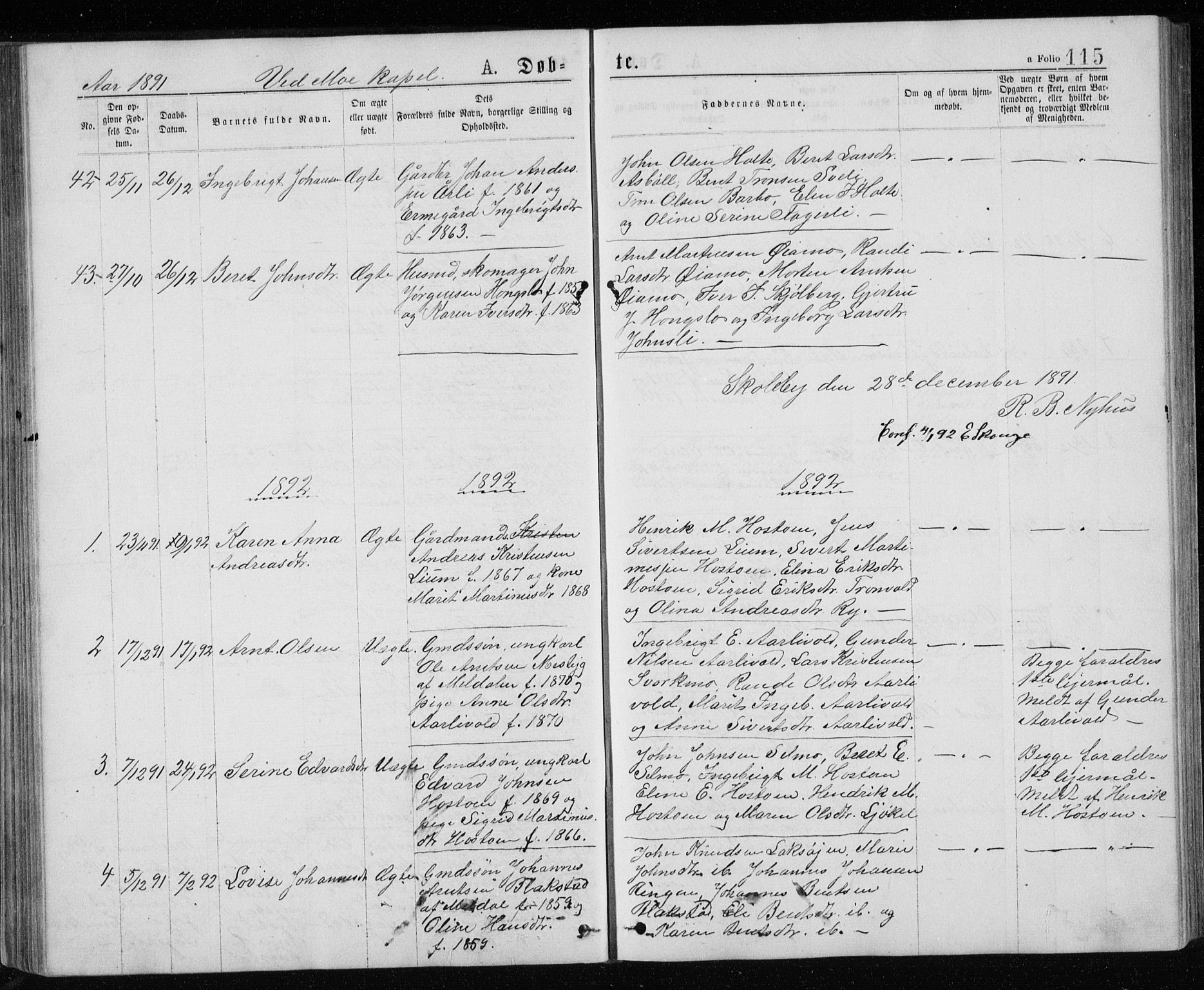 Ministerialprotokoller, klokkerbøker og fødselsregistre - Sør-Trøndelag, SAT/A-1456/671/L0843: Parish register (copy) no. 671C02, 1873-1892, p. 115