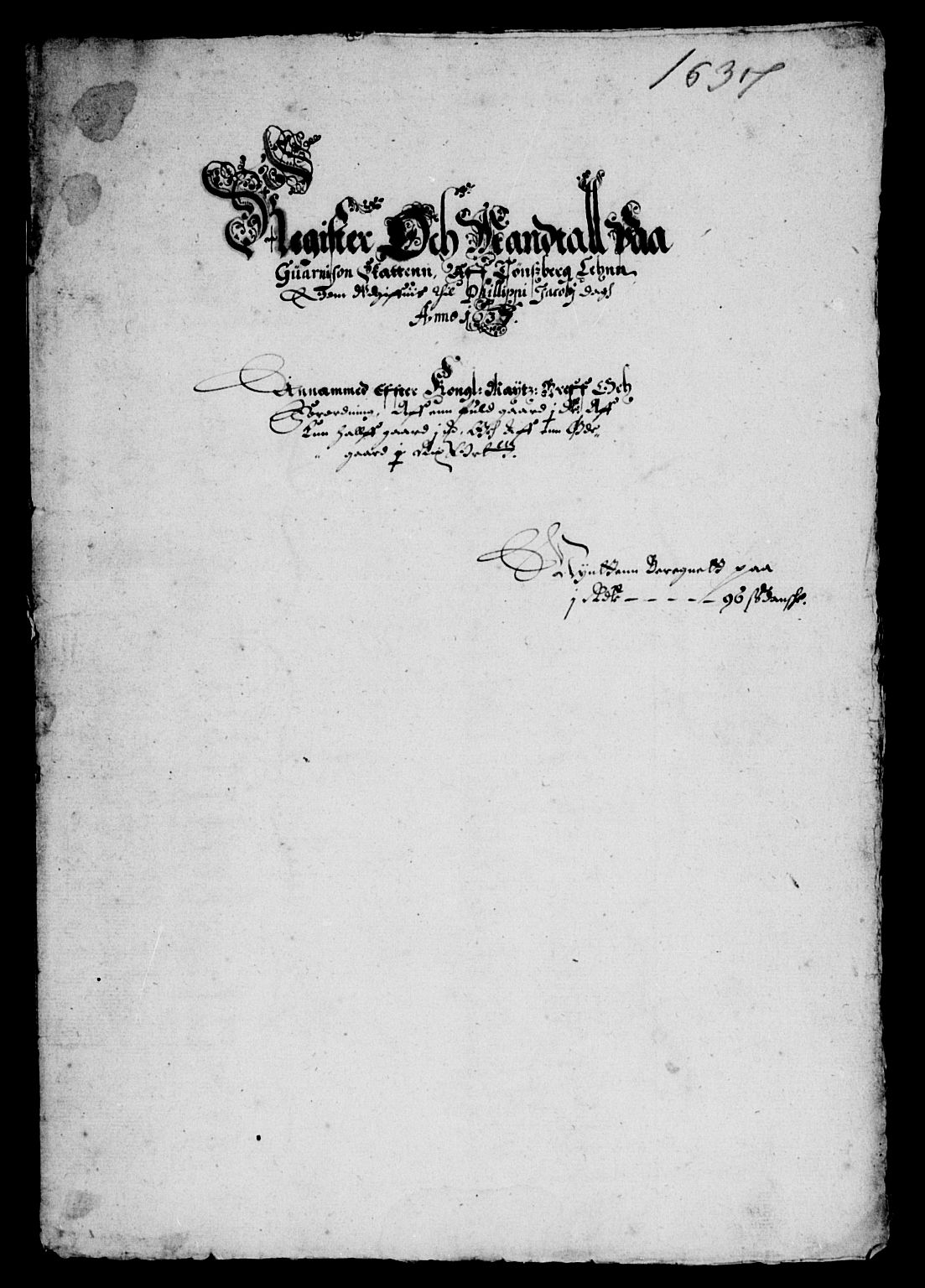 Rentekammeret inntil 1814, Reviderte regnskaper, Lensregnskaper, AV/RA-EA-5023/R/Rb/Rbo/L0017: Tønsberg len, 1636-1638