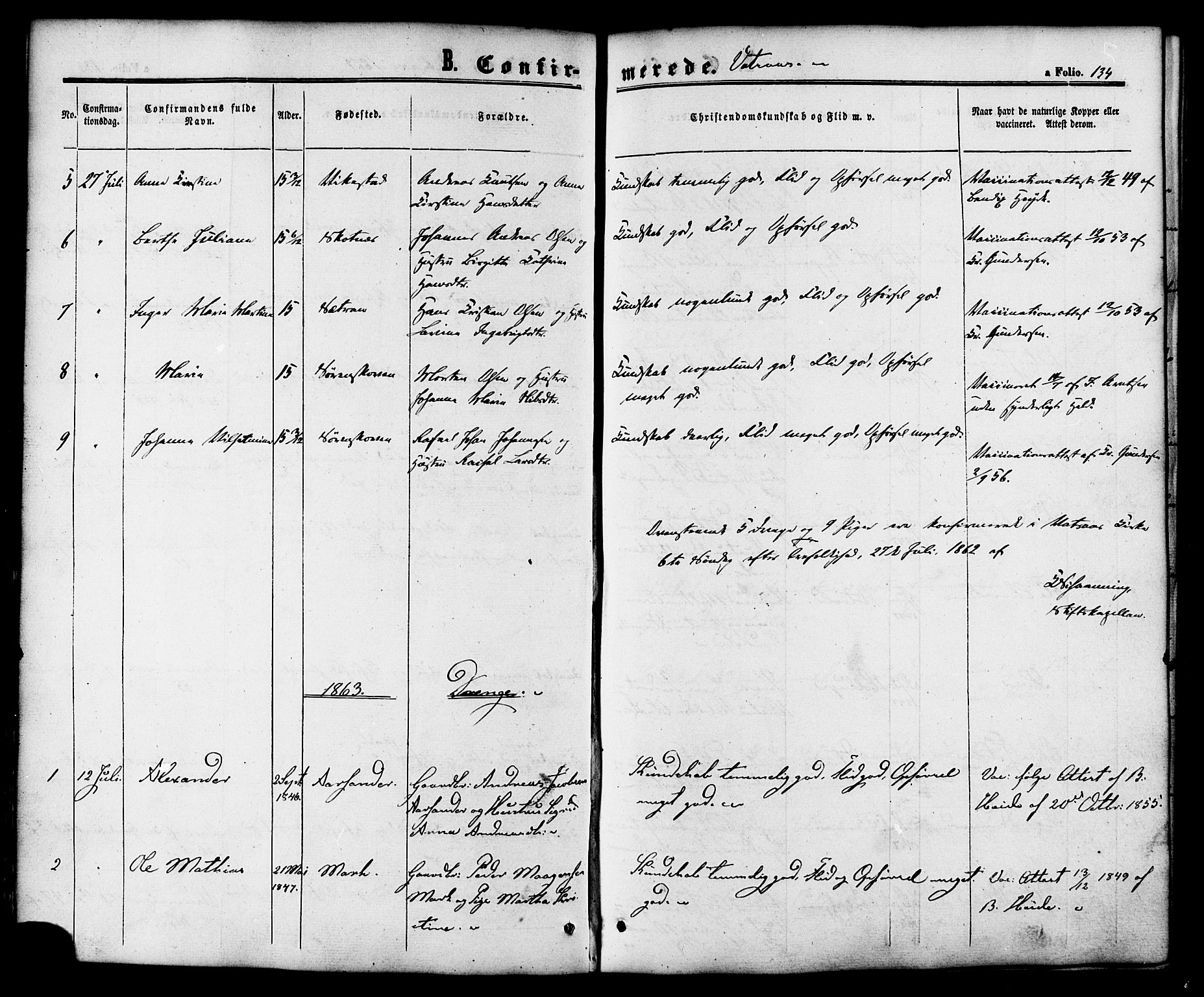 Ministerialprotokoller, klokkerbøker og fødselsregistre - Nordland, SAT/A-1459/810/L0146: Parish register (official) no. 810A08 /1, 1862-1874, p. 134