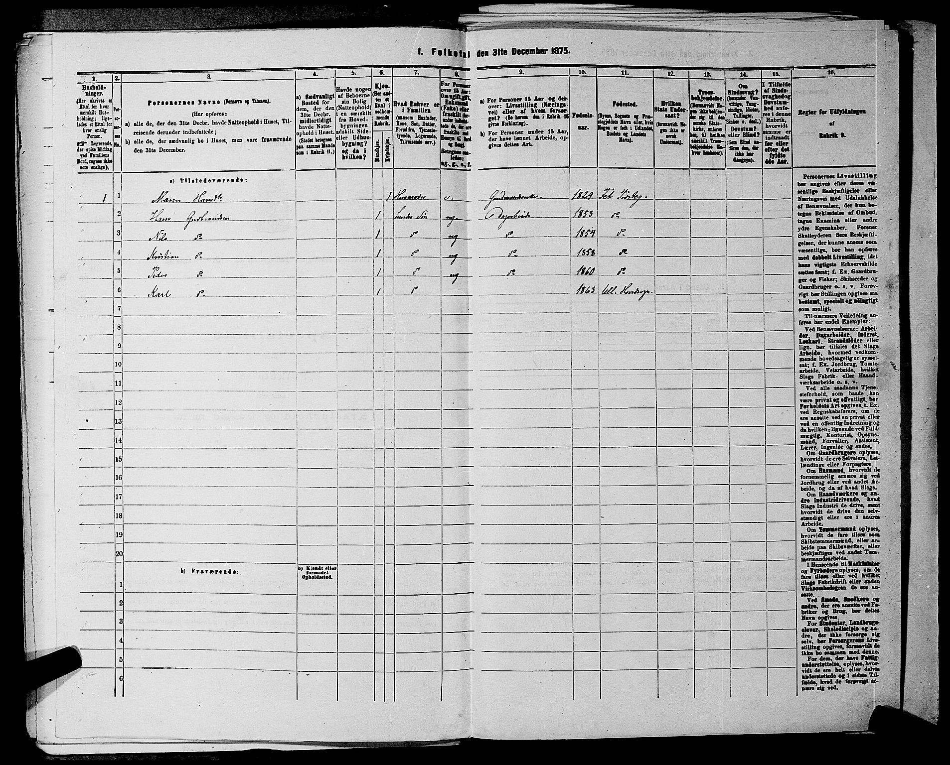 RA, 1875 census for 0235P Ullensaker, 1875, p. 449