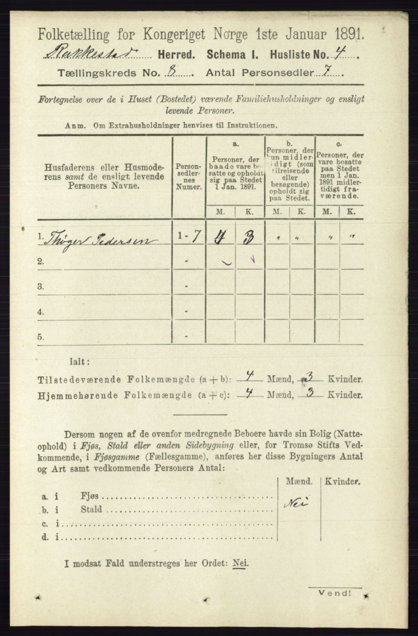 RA, 1891 census for 0128 Rakkestad, 1891, p. 3559