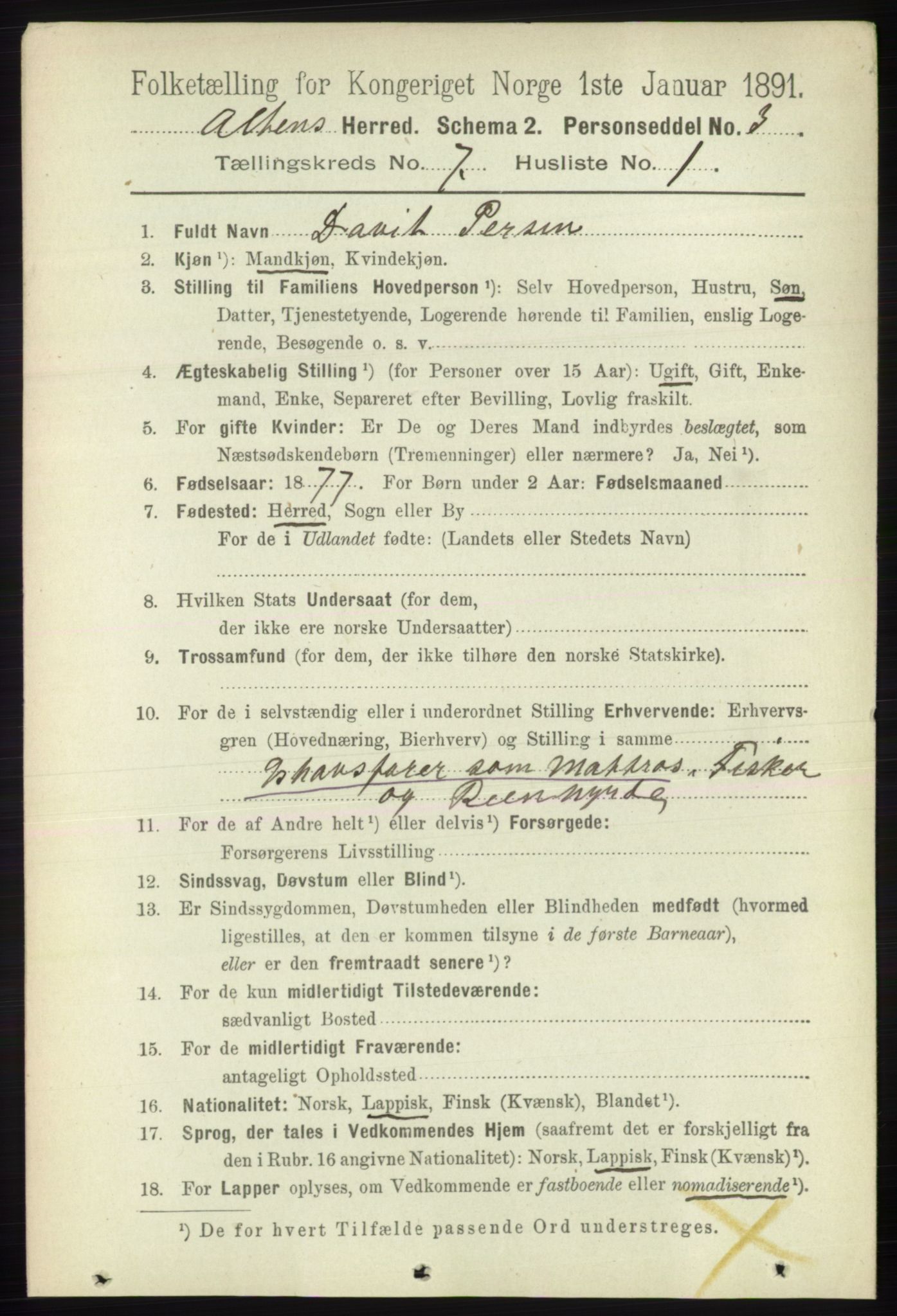 RA, 1891 census for 2012 Alta, 1891, p. 2107