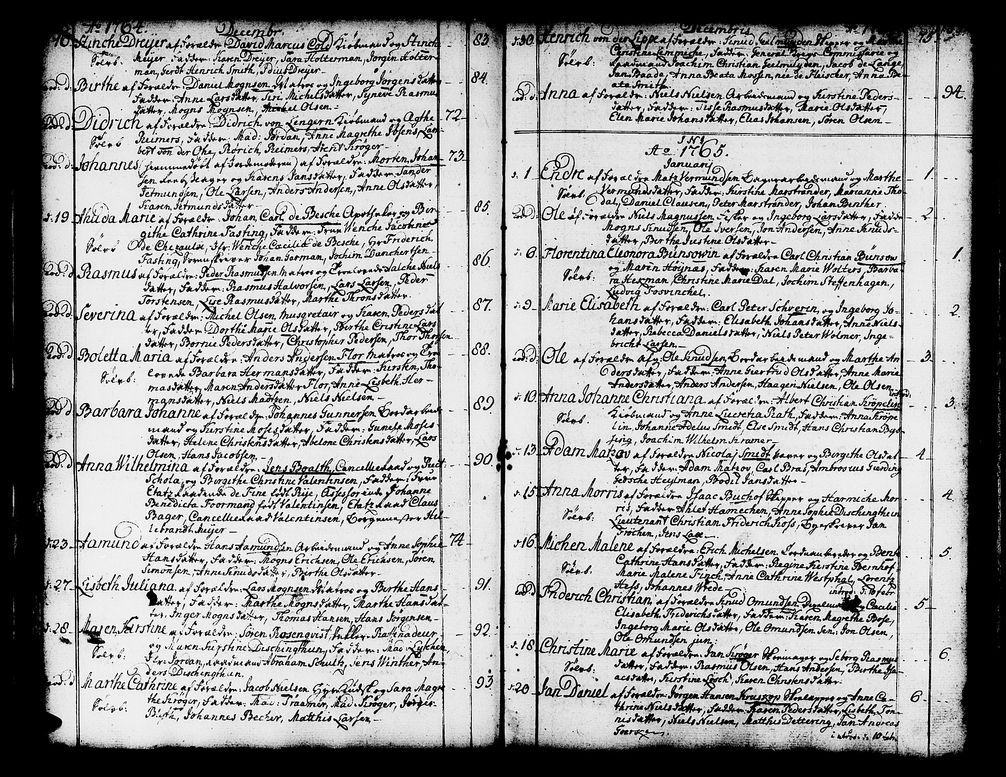 Domkirken sokneprestembete, SAB/A-74801/H/Haa/L0003: Parish register (official) no. A 3, 1758-1789, p. 82-83