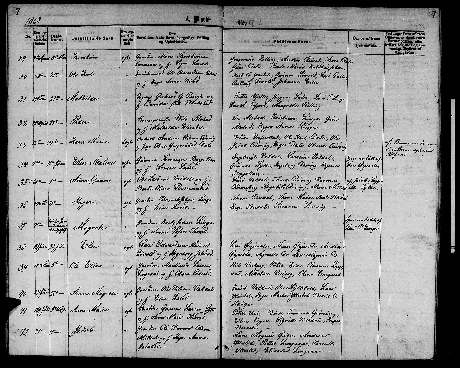 Ministerialprotokoller, klokkerbøker og fødselsregistre - Møre og Romsdal, AV/SAT-A-1454/519/L0262: Parish register (copy) no. 519C03, 1866-1884, p. 7