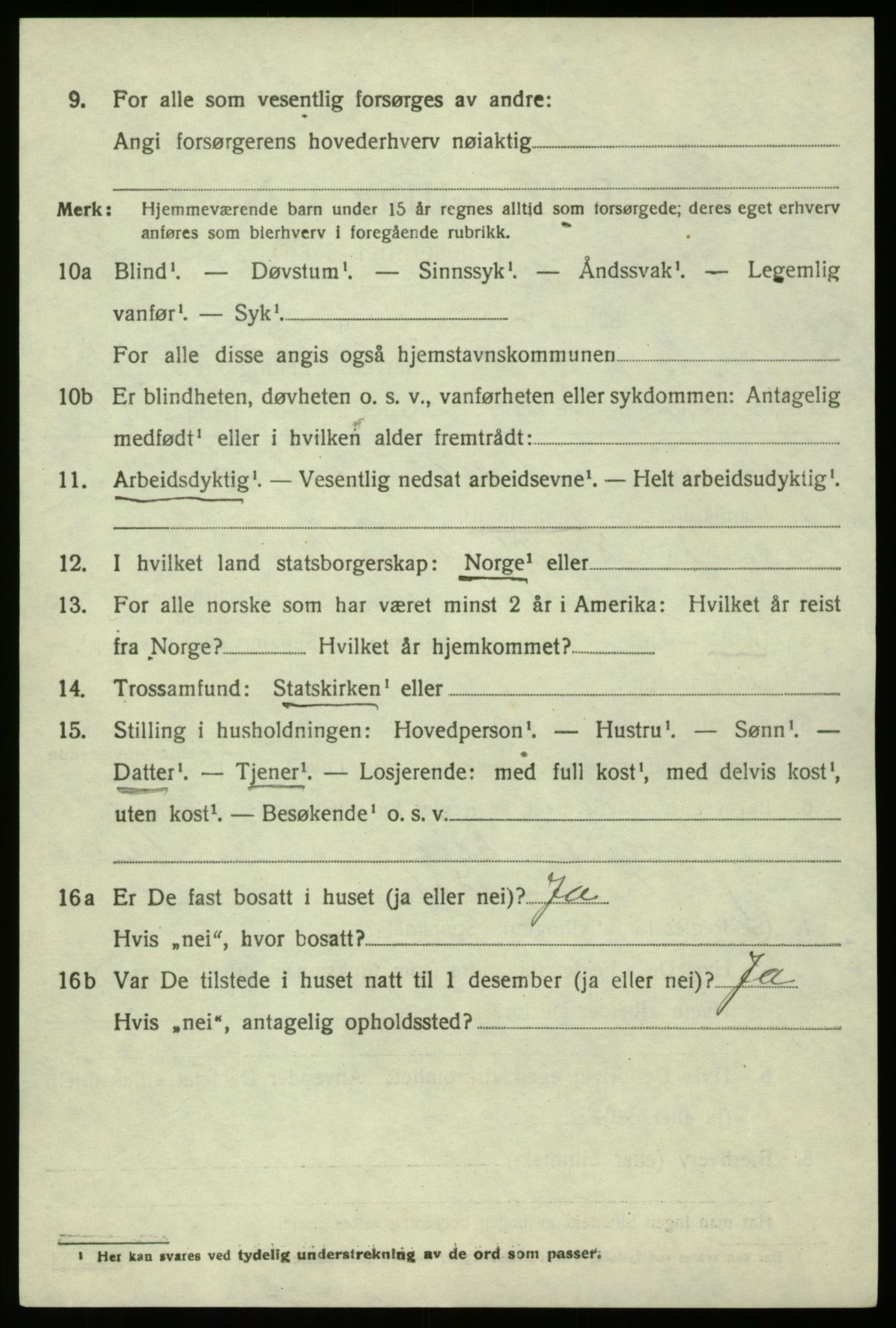 SAB, 1920 census for Hosanger, 1920, p. 5848