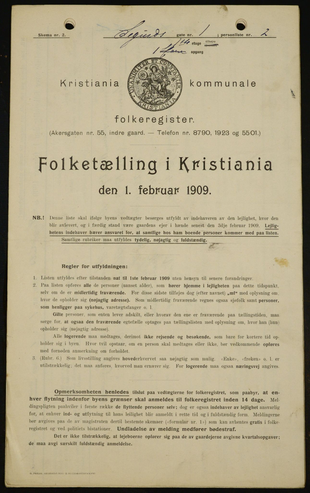 OBA, Municipal Census 1909 for Kristiania, 1909, p. 86039