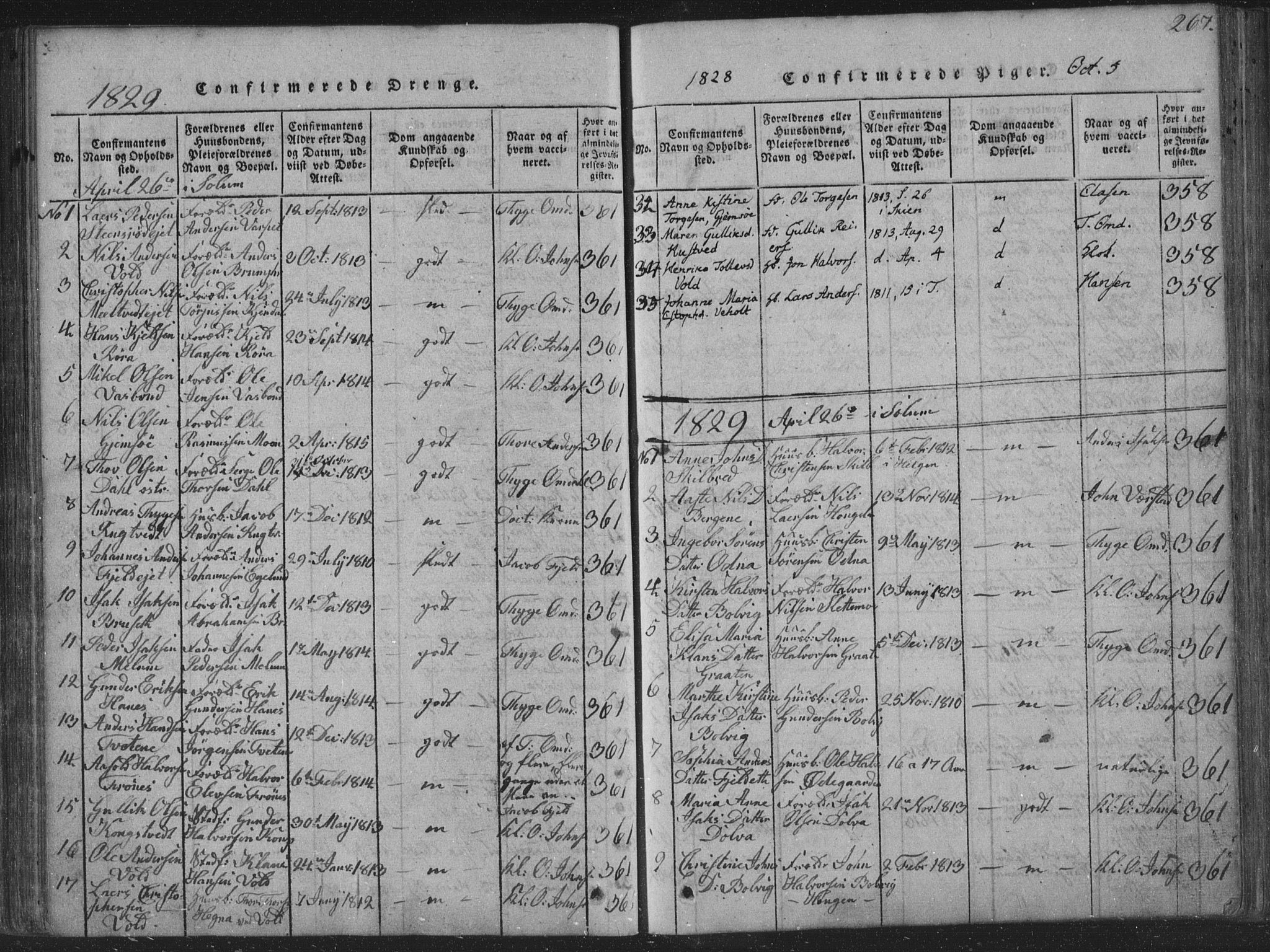 Solum kirkebøker, SAKO/A-306/F/Fa/L0004: Parish register (official) no. I 4, 1814-1833, p. 267