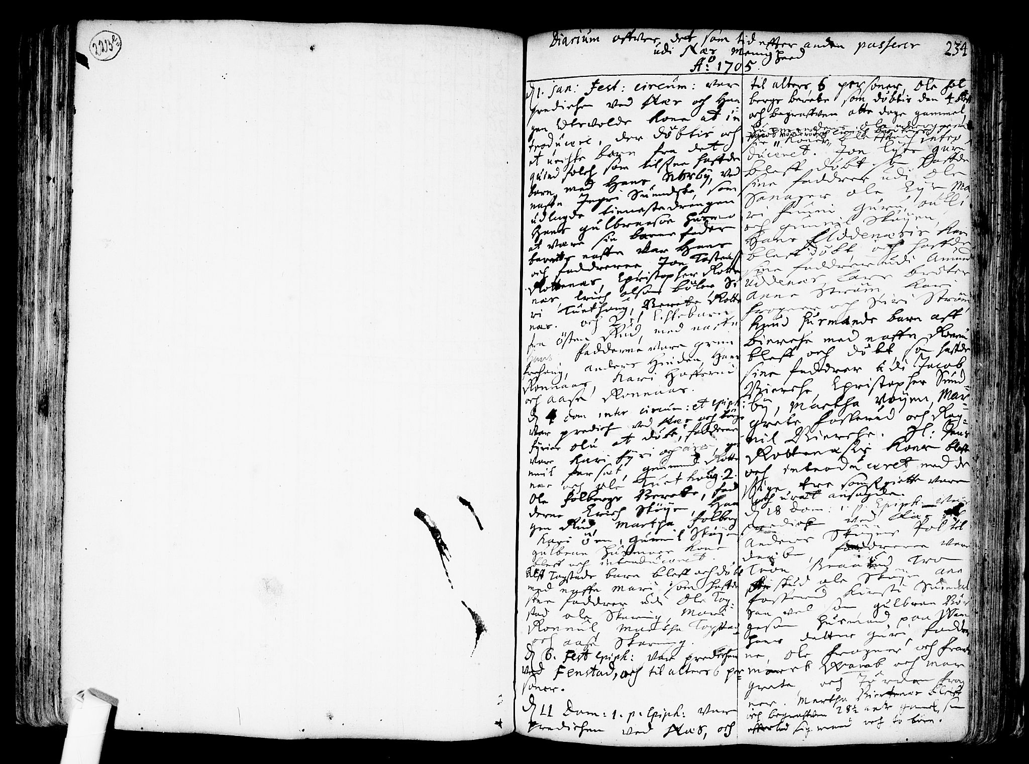 Nes prestekontor Kirkebøker, AV/SAO-A-10410/F/Fa/L0001: Parish register (official) no. I 1, 1689-1716, p. 234