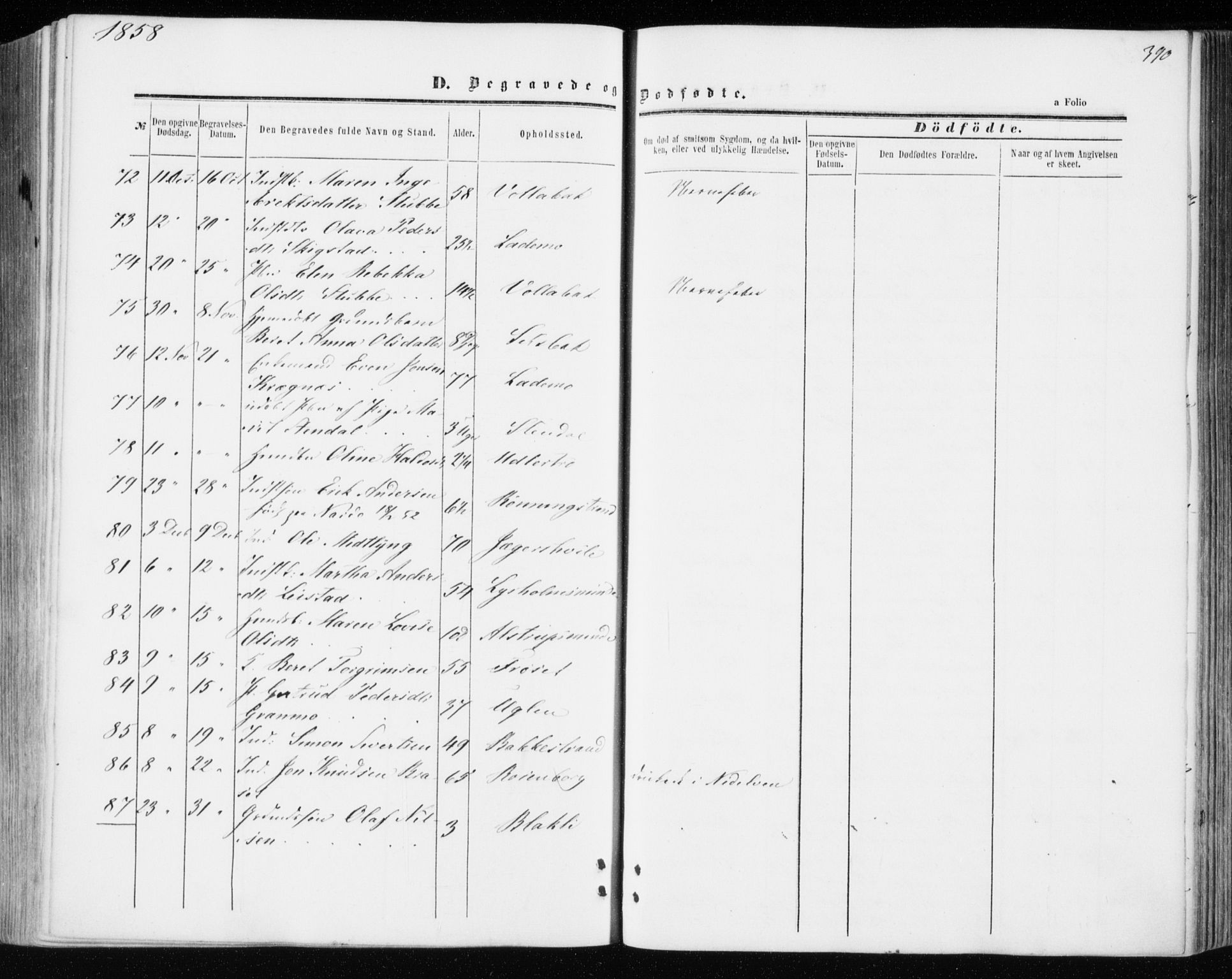 Ministerialprotokoller, klokkerbøker og fødselsregistre - Sør-Trøndelag, SAT/A-1456/606/L0292: Parish register (official) no. 606A07, 1856-1865, p. 390
