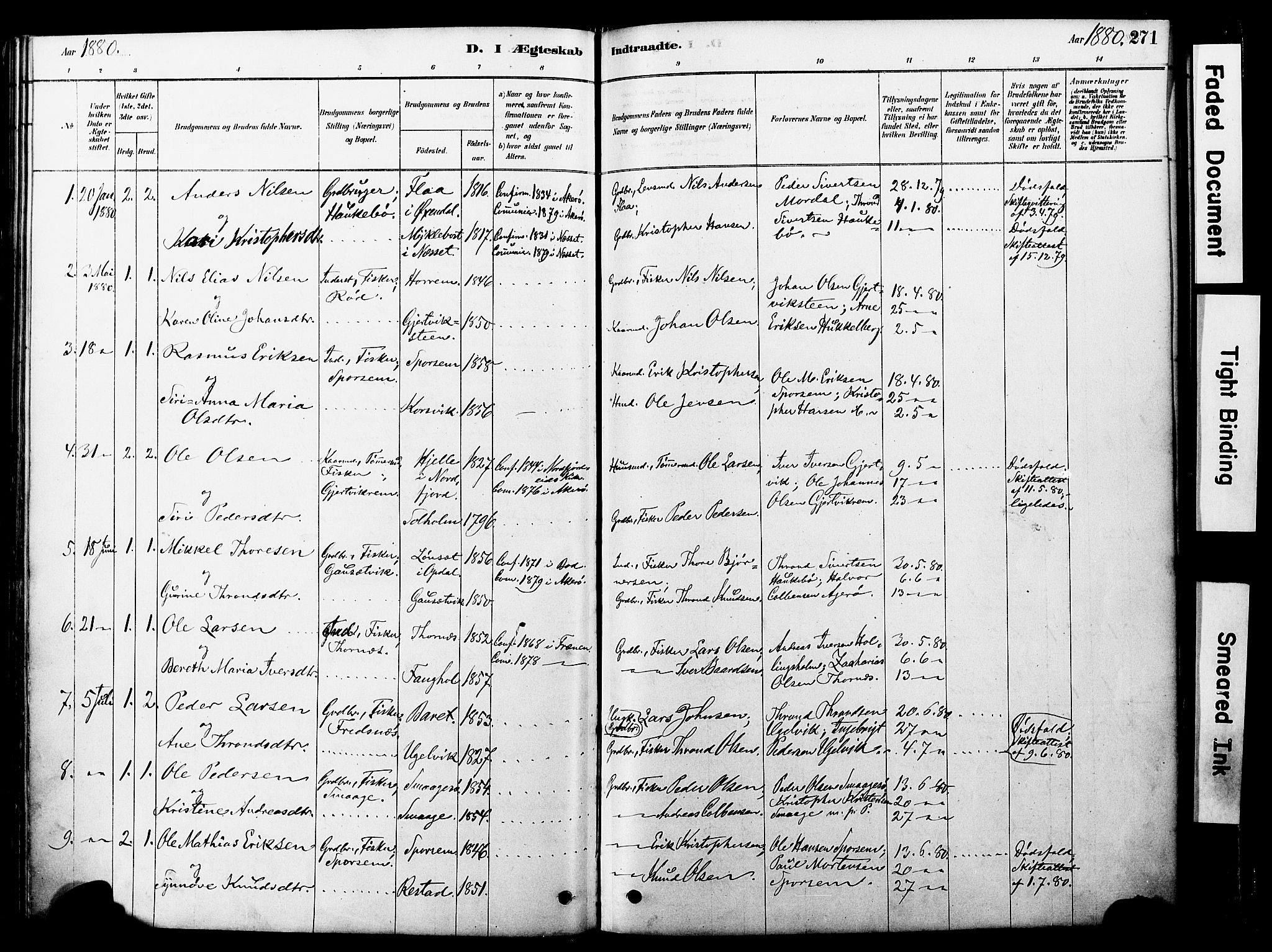 Ministerialprotokoller, klokkerbøker og fødselsregistre - Møre og Romsdal, AV/SAT-A-1454/560/L0721: Parish register (official) no. 560A05, 1878-1917, p. 271