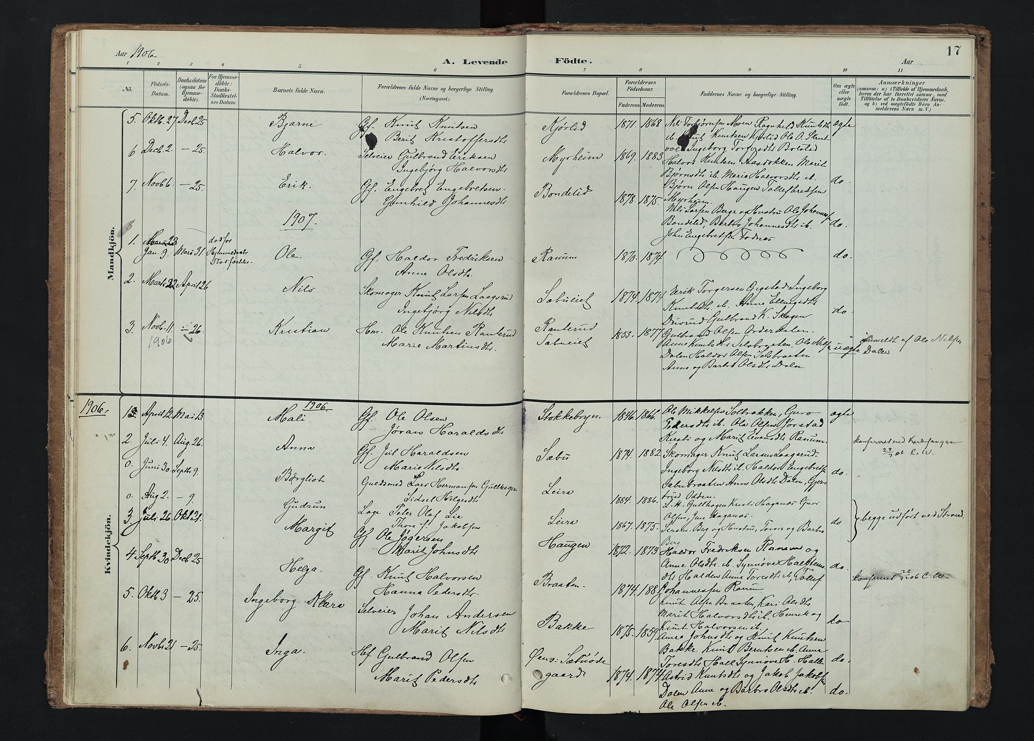 Nord-Aurdal prestekontor, SAH/PREST-132/H/Ha/Haa/L0015: Parish register (official) no. 15, 1896-1914, p. 17