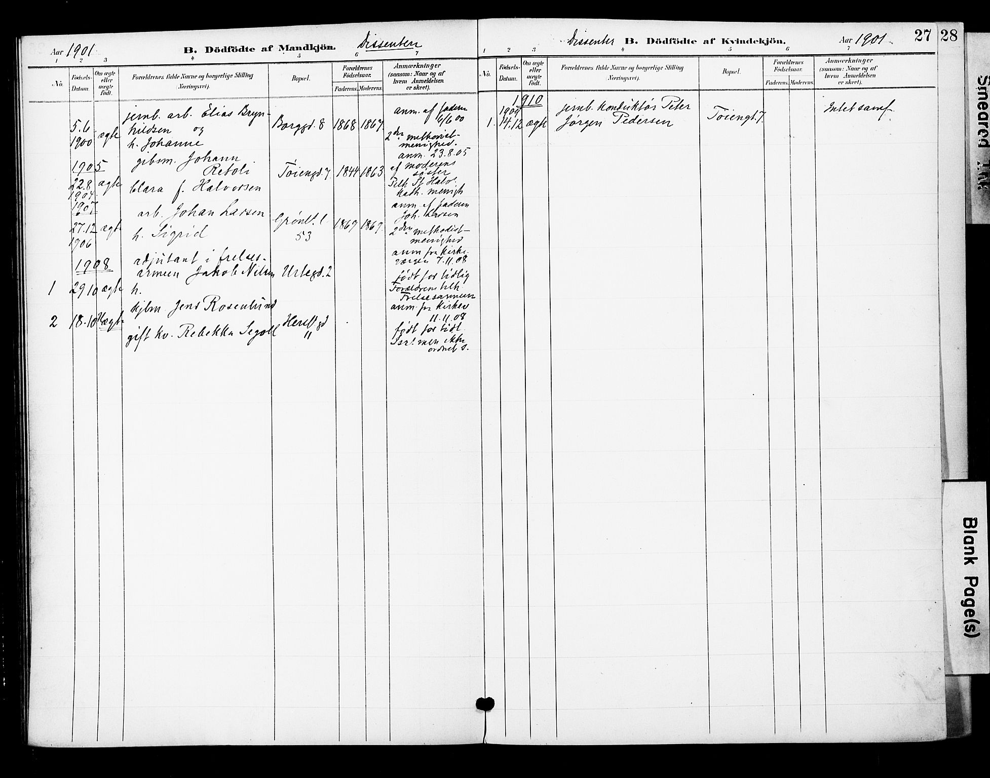 Grønland prestekontor Kirkebøker, SAO/A-10848/F/Fa/L0015: Parish register (official) no. 15, 1899-1919, p. 27