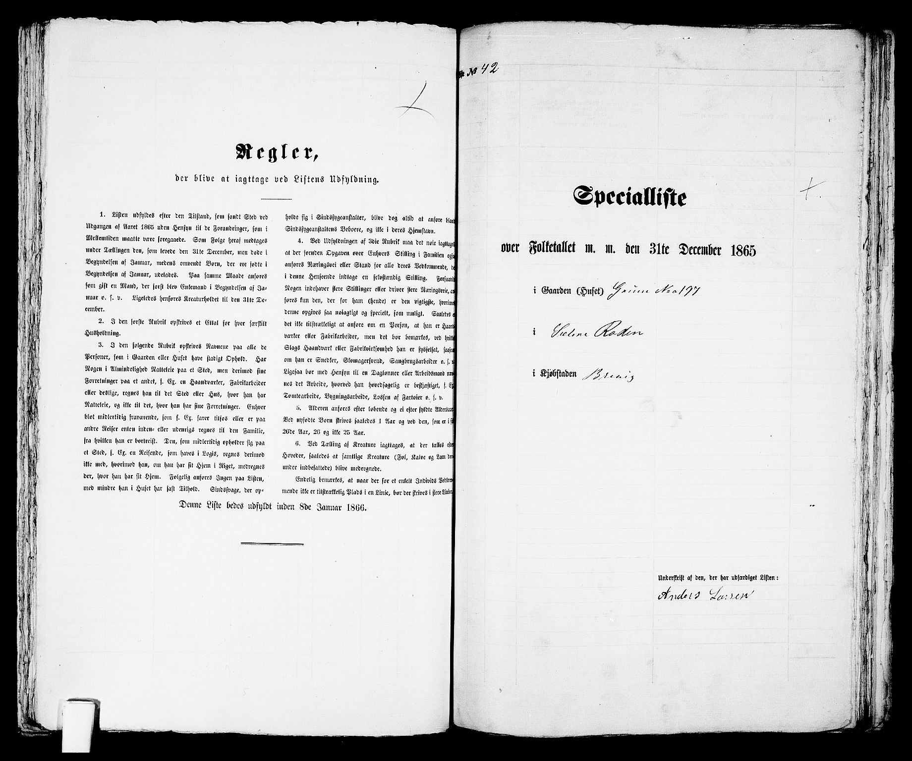 RA, 1865 census for Brevik, 1865, p. 294