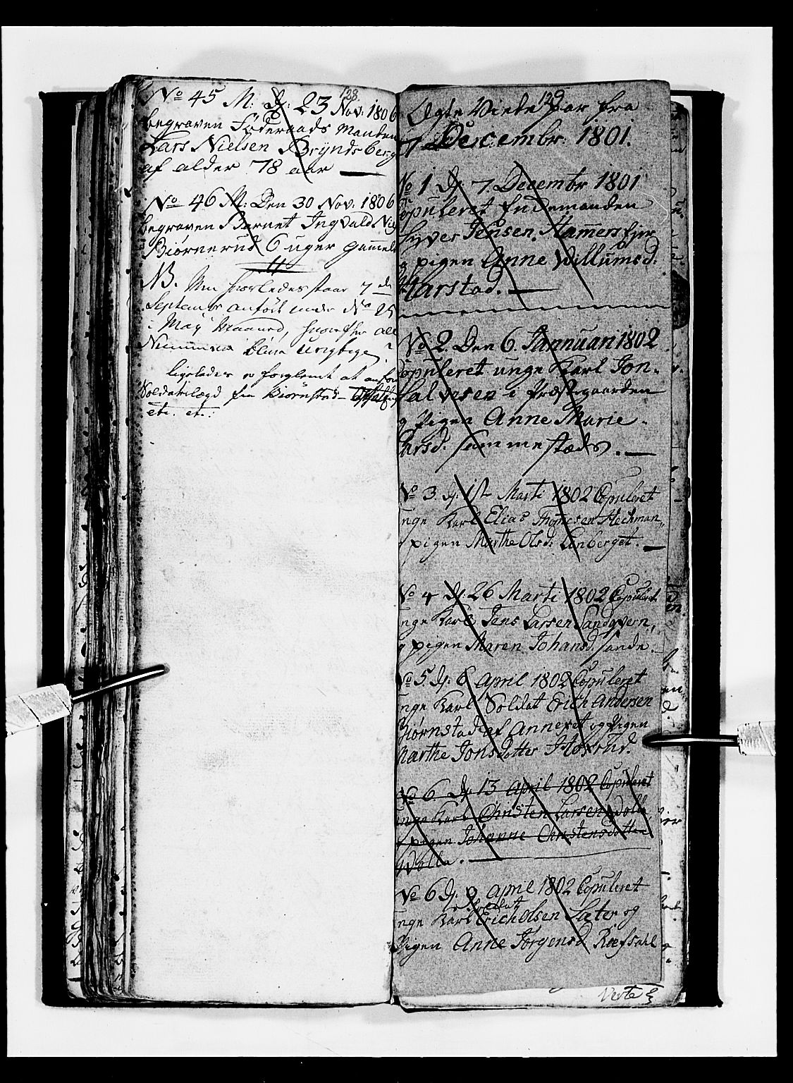 Romedal prestekontor, SAH/PREST-004/L/L0003: Parish register (copy) no. 3, 1801-1806, p. 128-129
