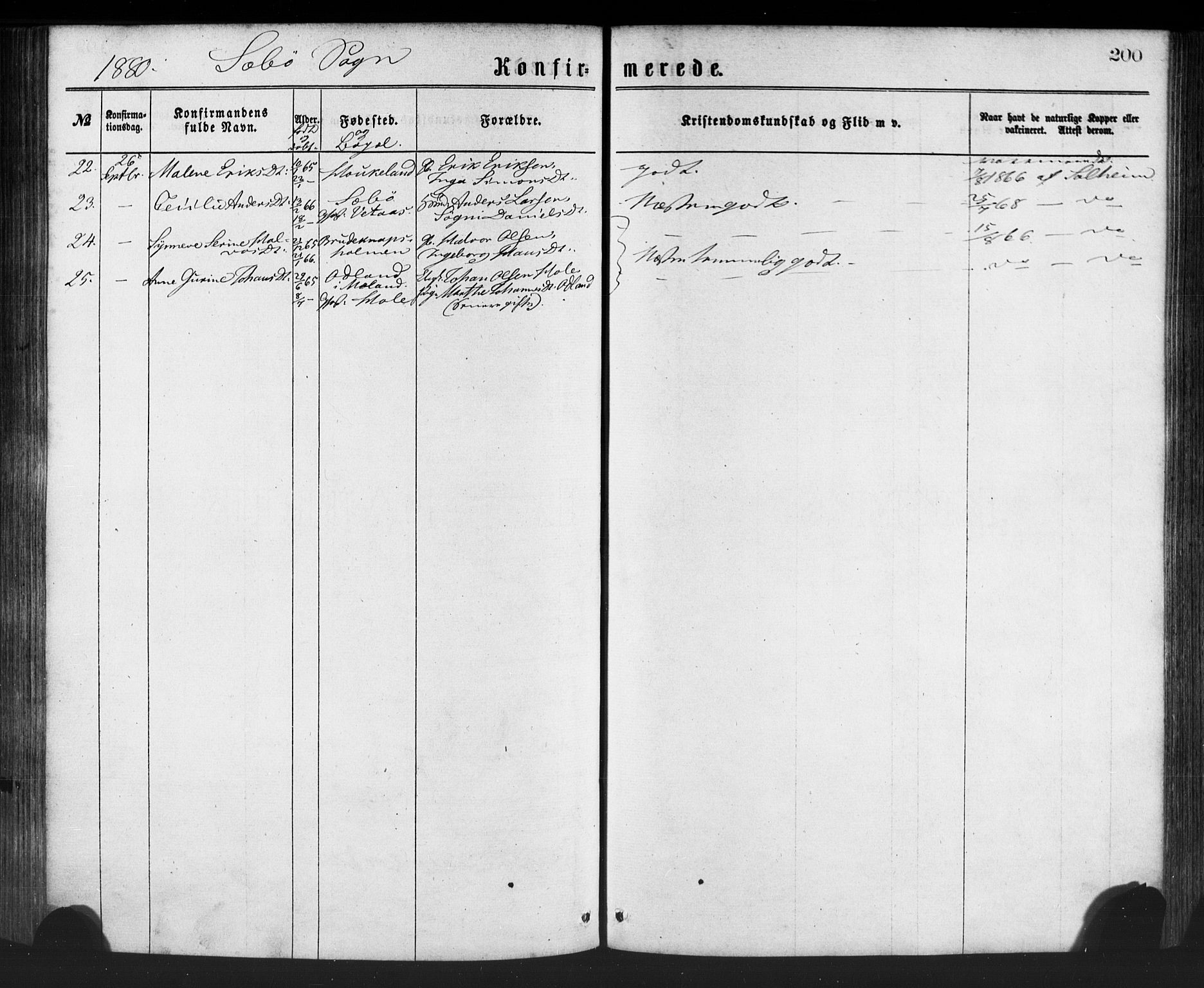 Manger sokneprestembete, SAB/A-76801/H/Haa: Parish register (official) no. A 8, 1871-1880, p. 200
