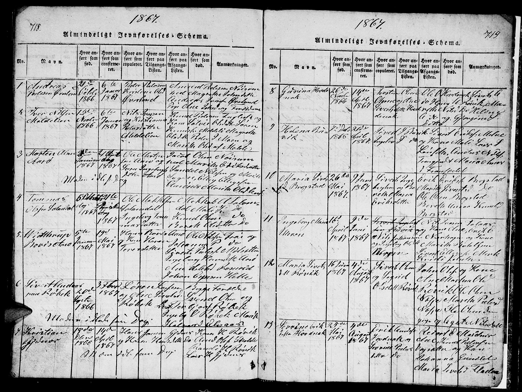 Ministerialprotokoller, klokkerbøker og fødselsregistre - Møre og Romsdal, AV/SAT-A-1454/555/L0665: Parish register (copy) no. 555C01, 1818-1868, p. 718-719