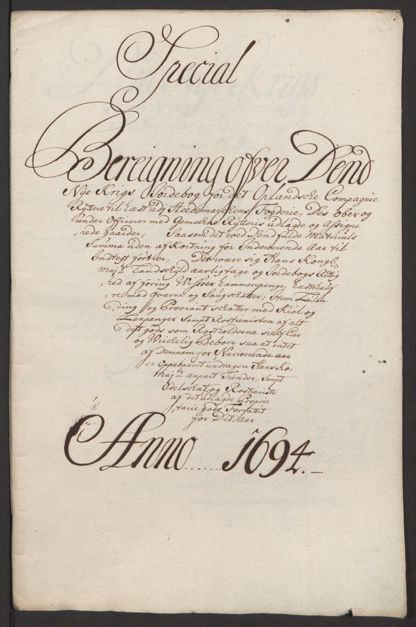Rentekammeret inntil 1814, Reviderte regnskaper, Fogderegnskap, RA/EA-4092/R16/L1035: Fogderegnskap Hedmark, 1694, p. 112