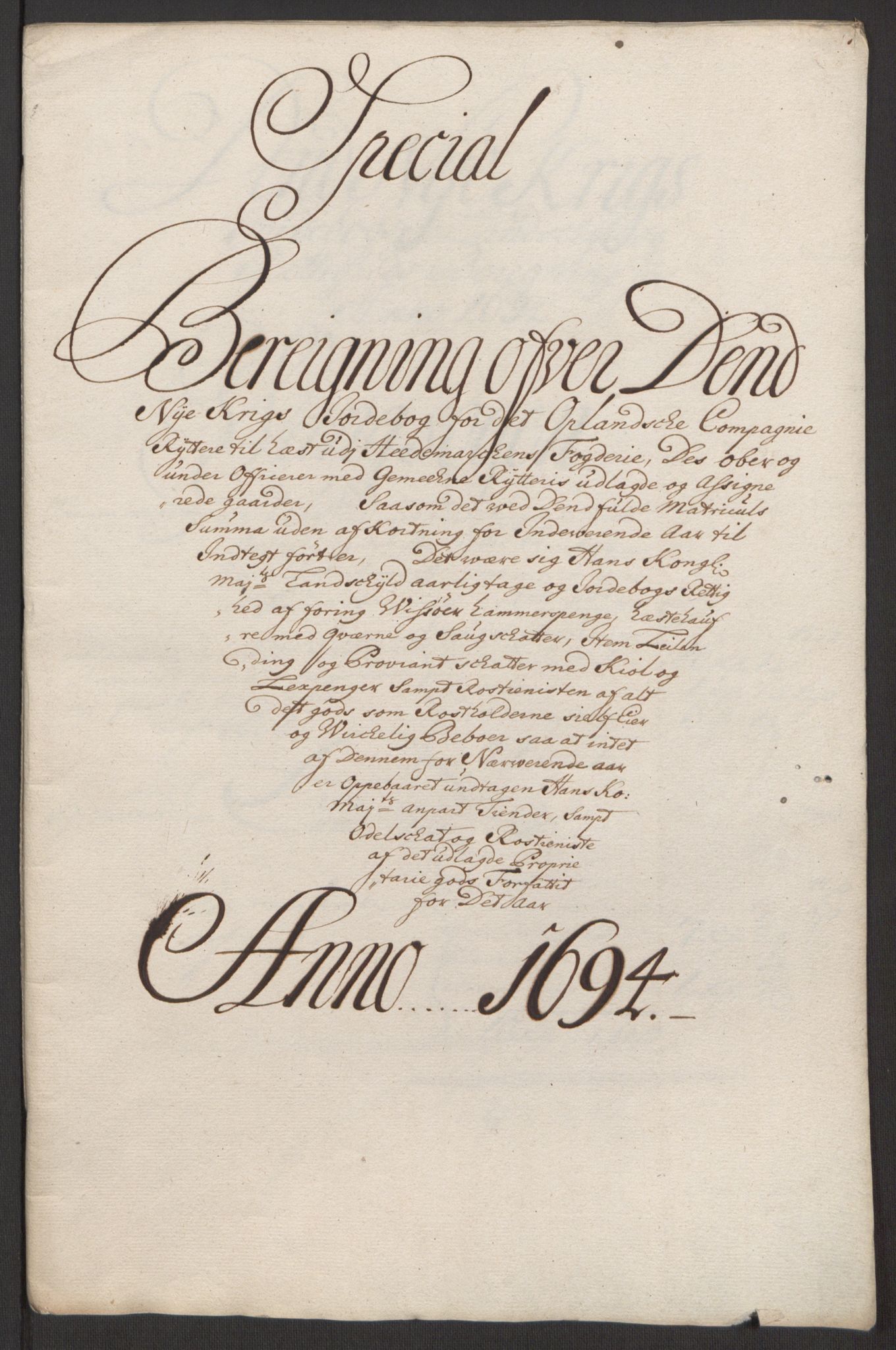 Rentekammeret inntil 1814, Reviderte regnskaper, Fogderegnskap, AV/RA-EA-4092/R16/L1035: Fogderegnskap Hedmark, 1694, p. 112