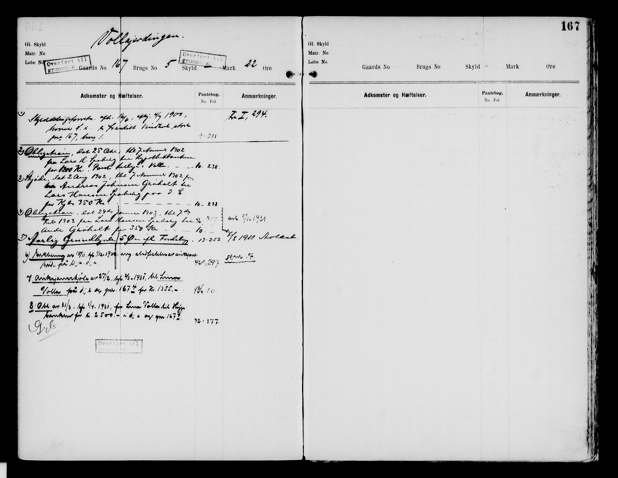 Nord-Hedmark sorenskriveri, SAH/TING-012/H/Ha/Had/Hade/L0002: Mortgage register no. 4.2, 1893-1940, p. 167