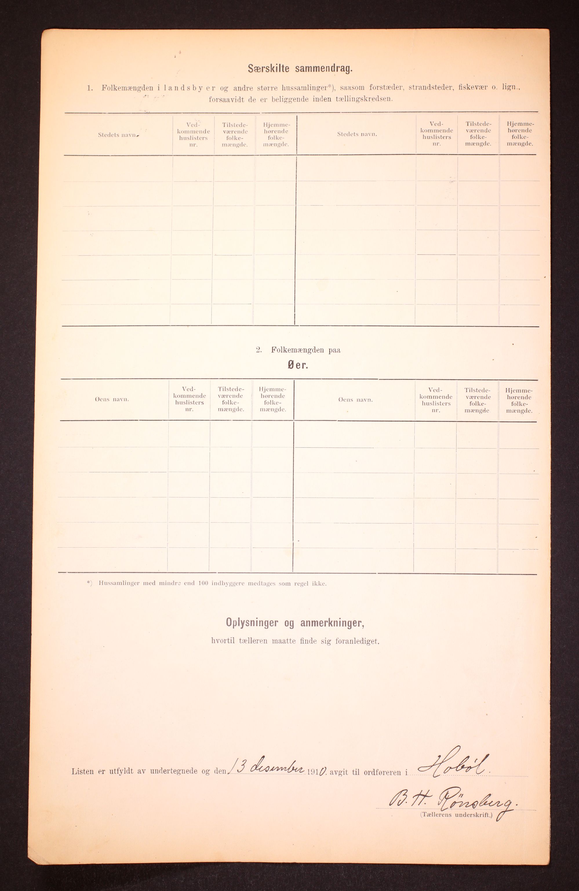 RA, 1910 census for Hobøl, 1910, p. 9