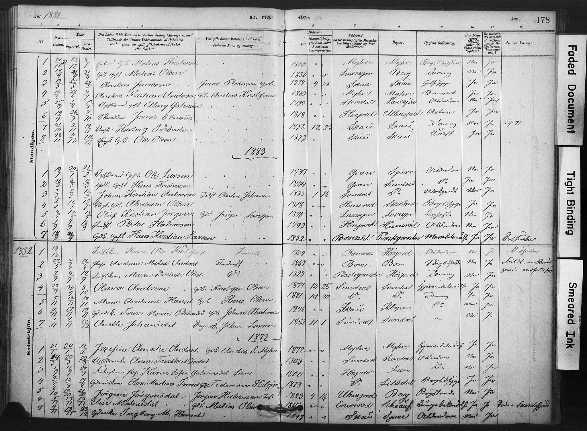 Andebu kirkebøker, SAKO/A-336/F/Fa/L0009: Parish register (official) no. 9, 1878-1909, p. 178