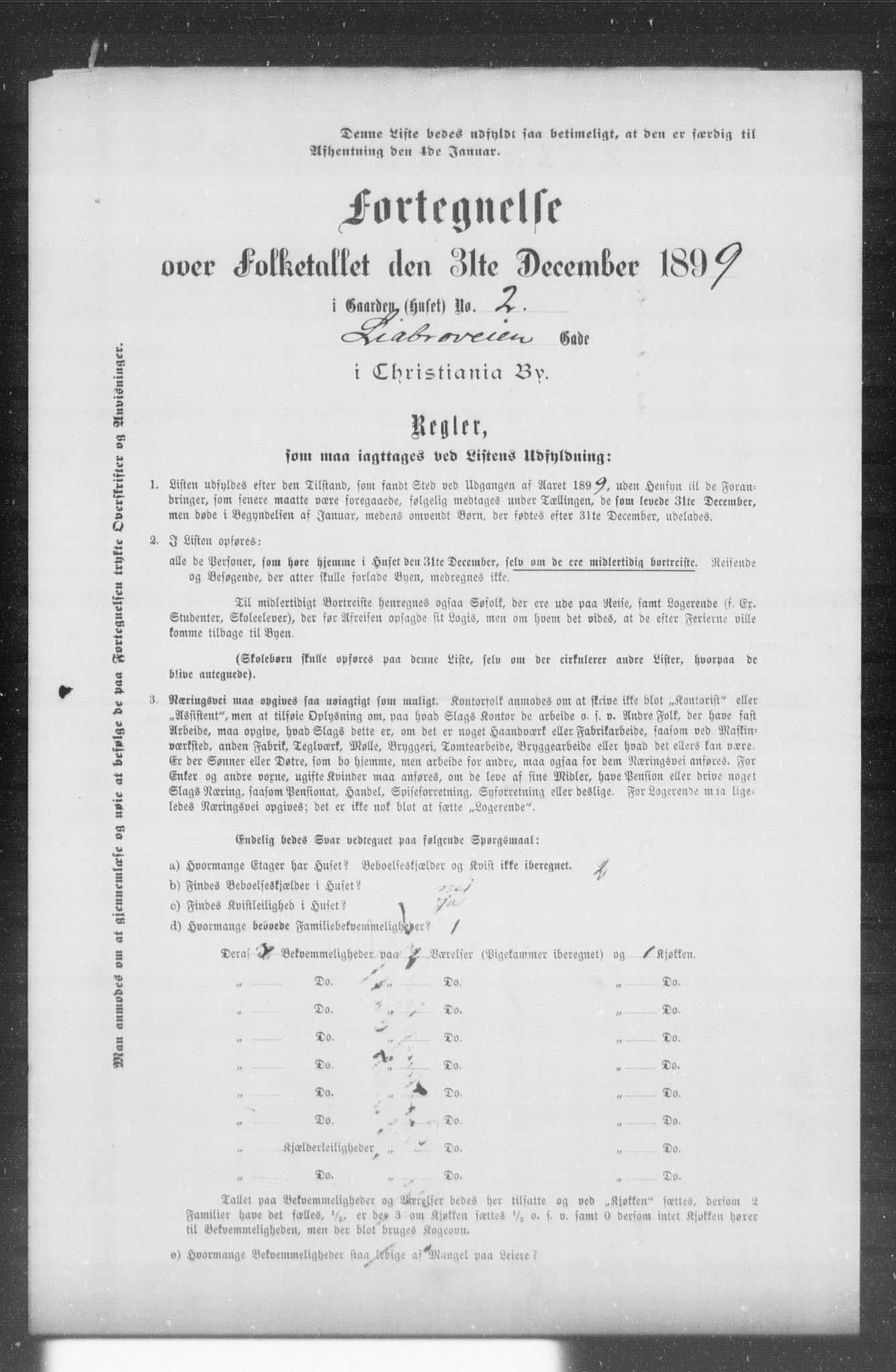 OBA, Municipal Census 1899 for Kristiania, 1899, p. 7594