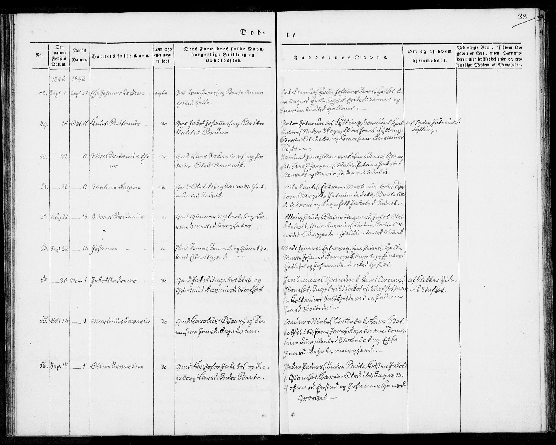 Ministerialprotokoller, klokkerbøker og fødselsregistre - Møre og Romsdal, AV/SAT-A-1454/524/L0352: Parish register (official) no. 524A04, 1838-1847, p. 38