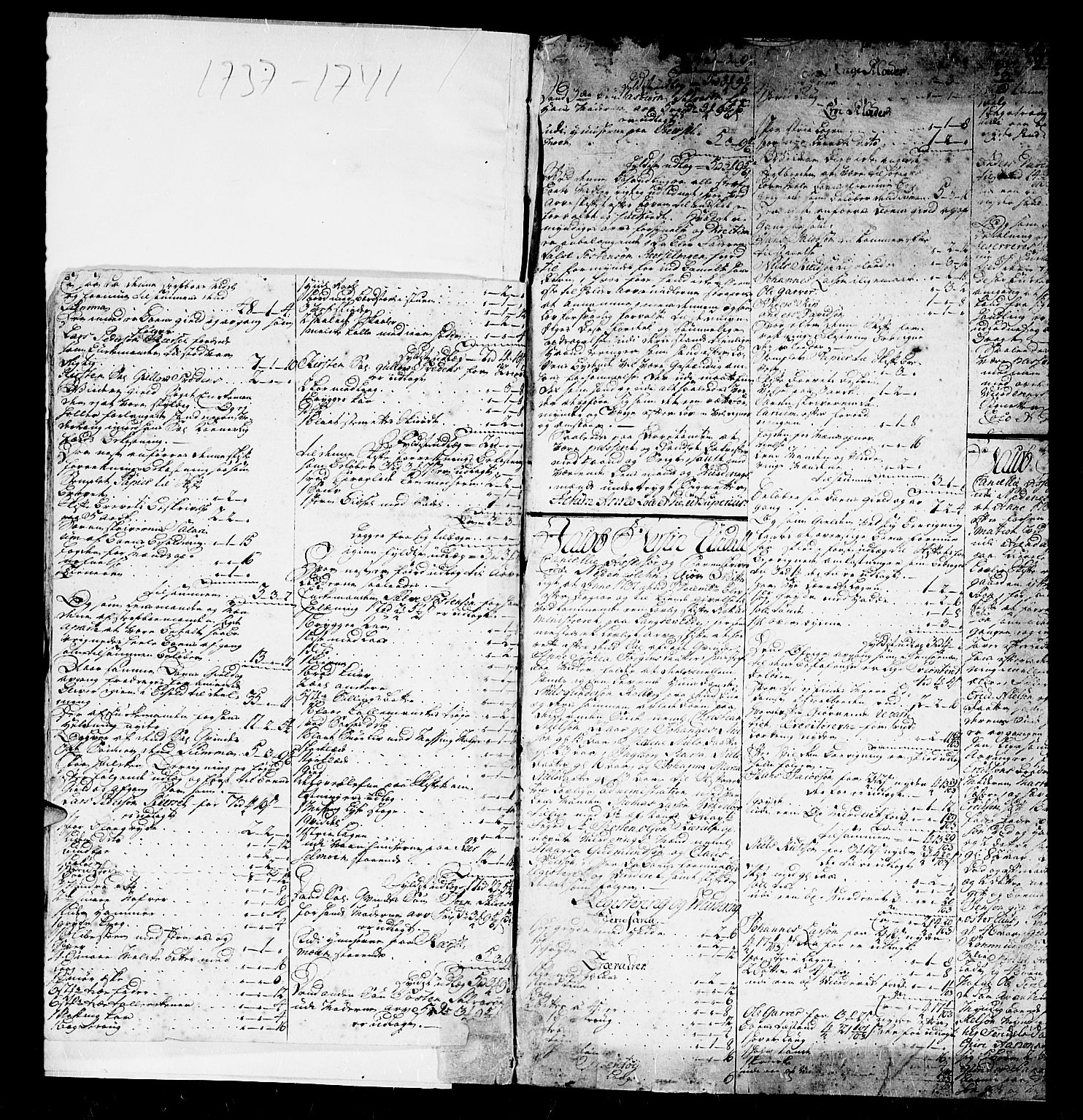 Nedenes sorenskriveri før 1824, SAK/1221-0007/H/Hc/L0019: Skifteprotokoll med register nr 14a, 1737-1741, p. 0b-1a